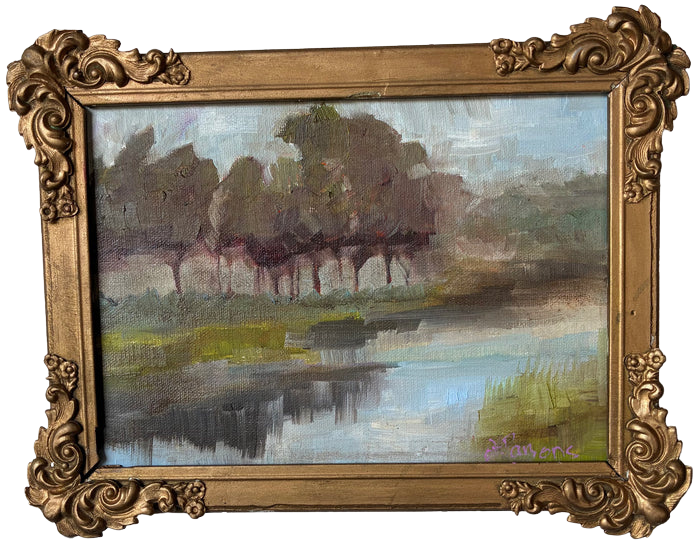 Alison Parsons, Landscape, 8.5”x6.5” in Vintage Frame