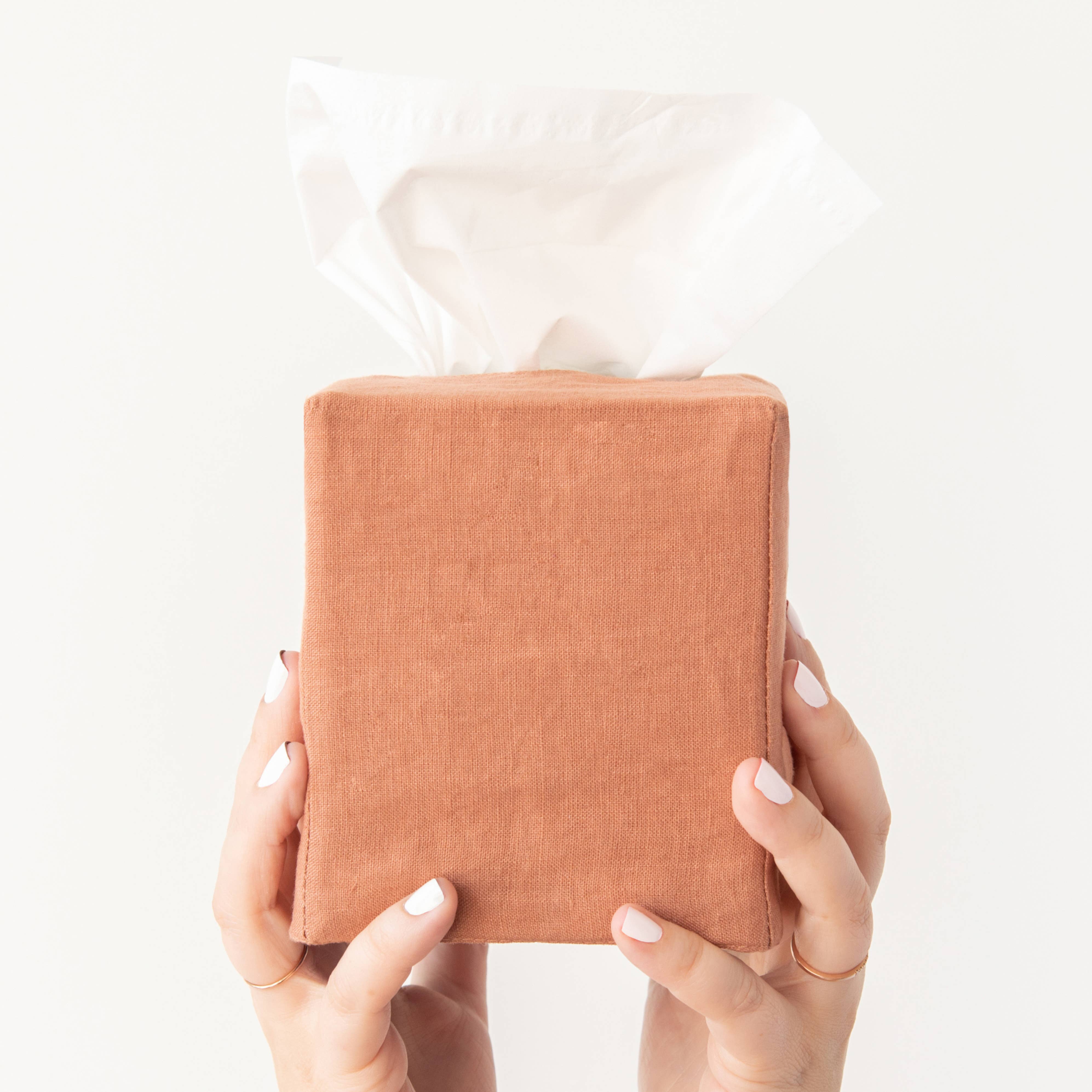 James tissue box cover in sandalwood