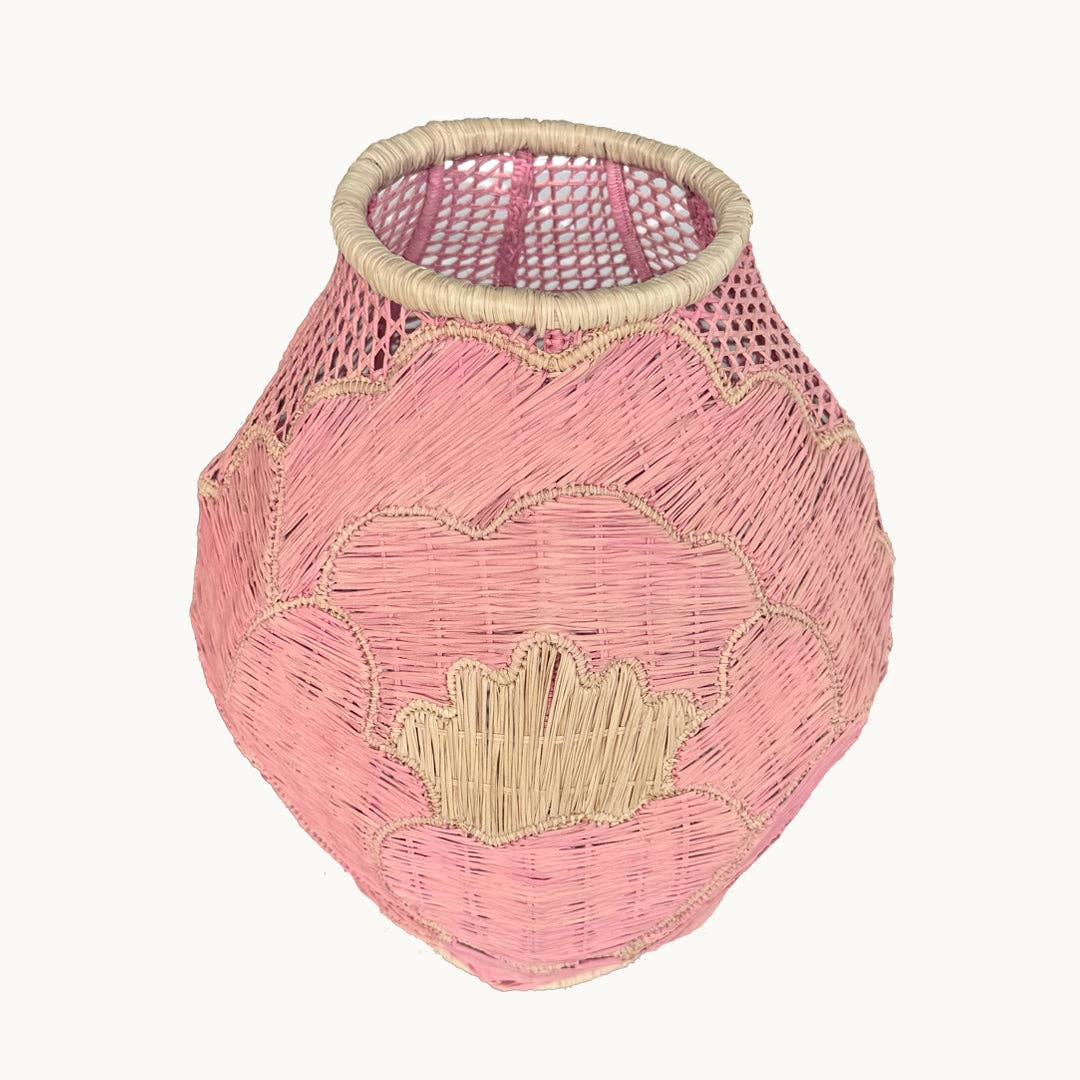 Peonies iraca palm vase