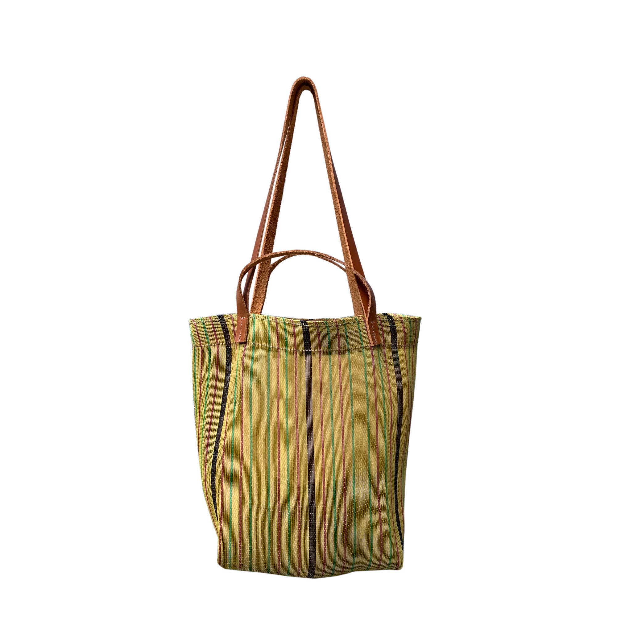 Mini Recycled Plastic Market Tote Bag in Yellow