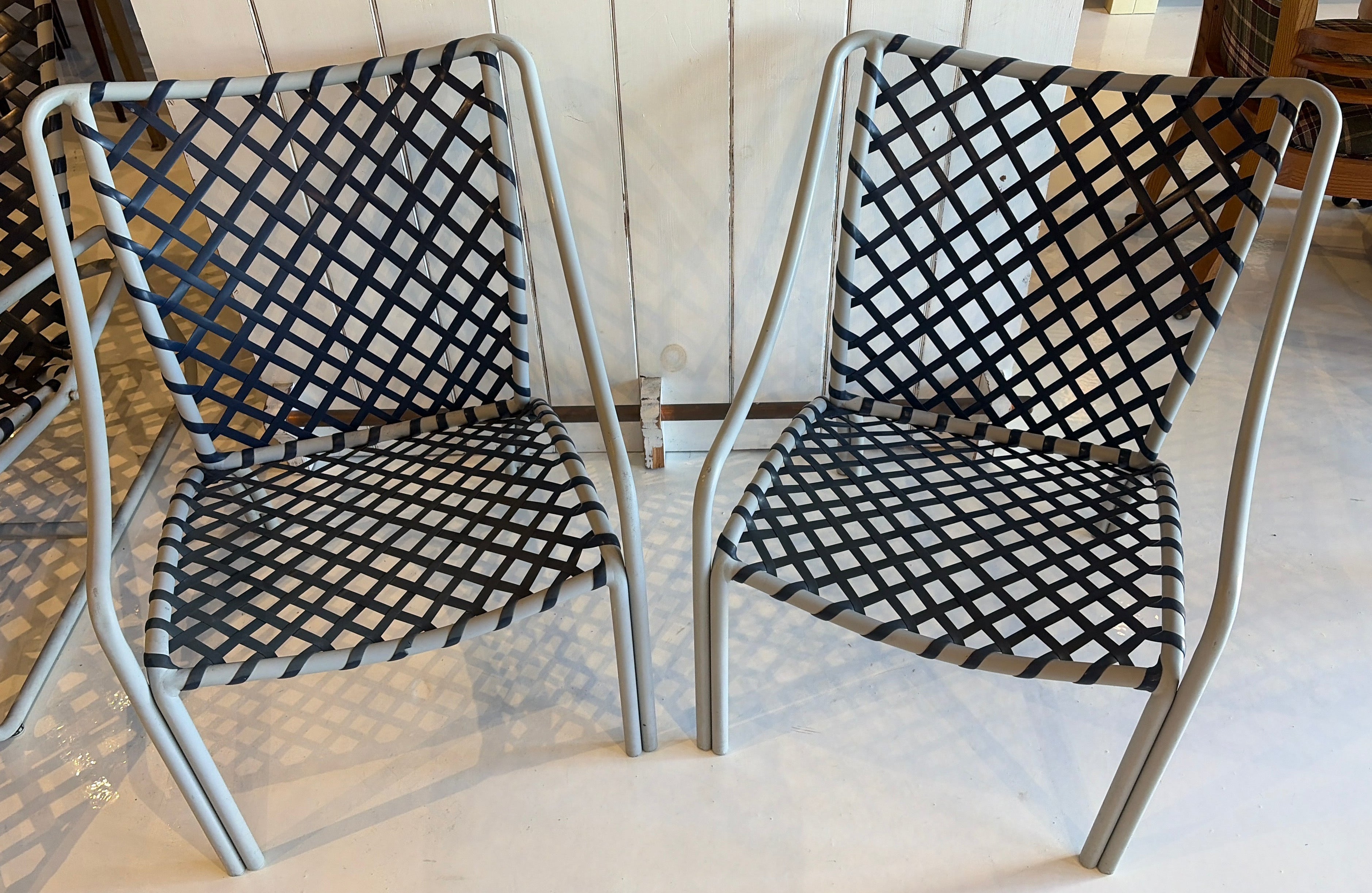 Pair of 1980’s Jordan Brown Pull-up Chairs with Side Table