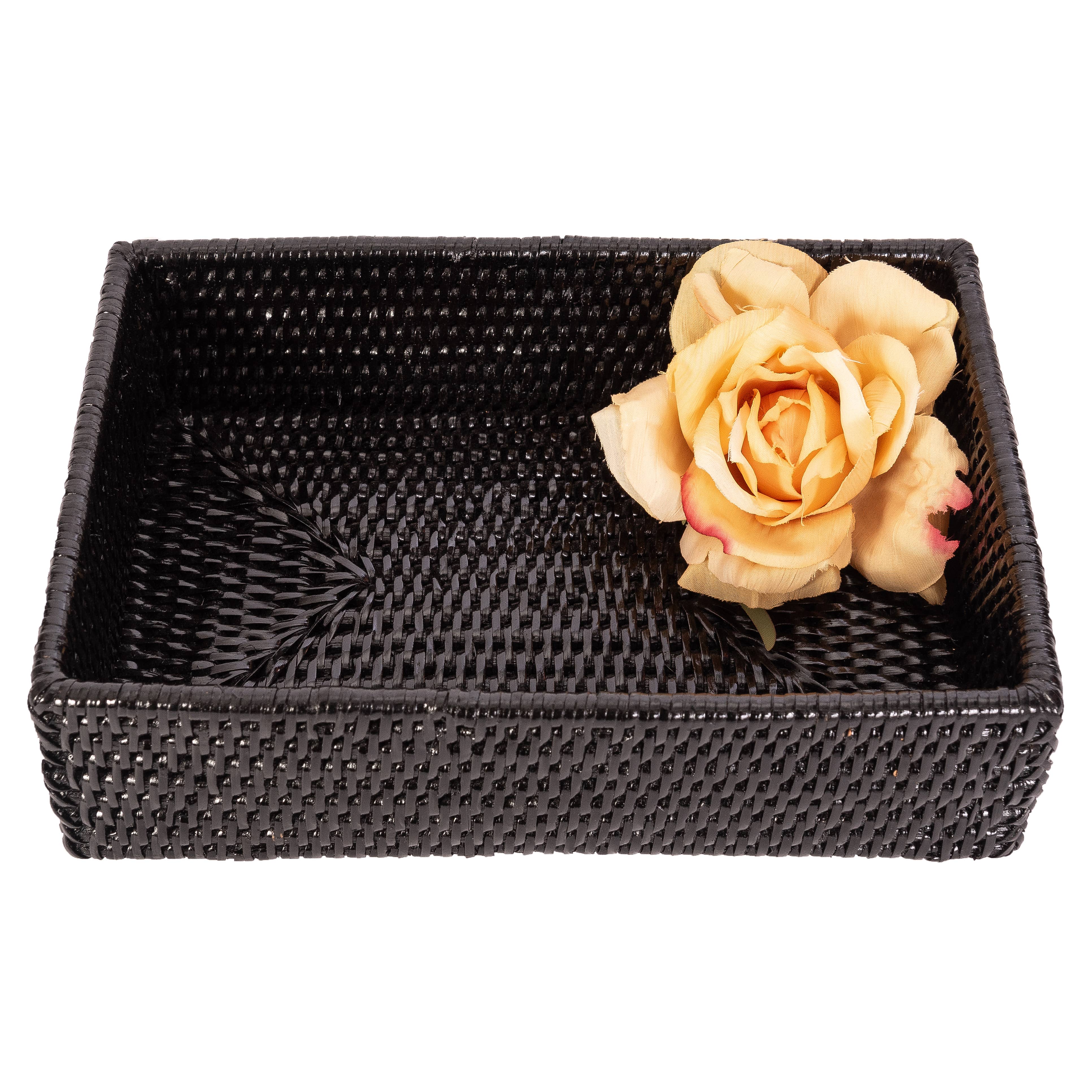 Artifacts Rattan™ Guest Towel - Rectangular Napkin Holder: Honey Brown