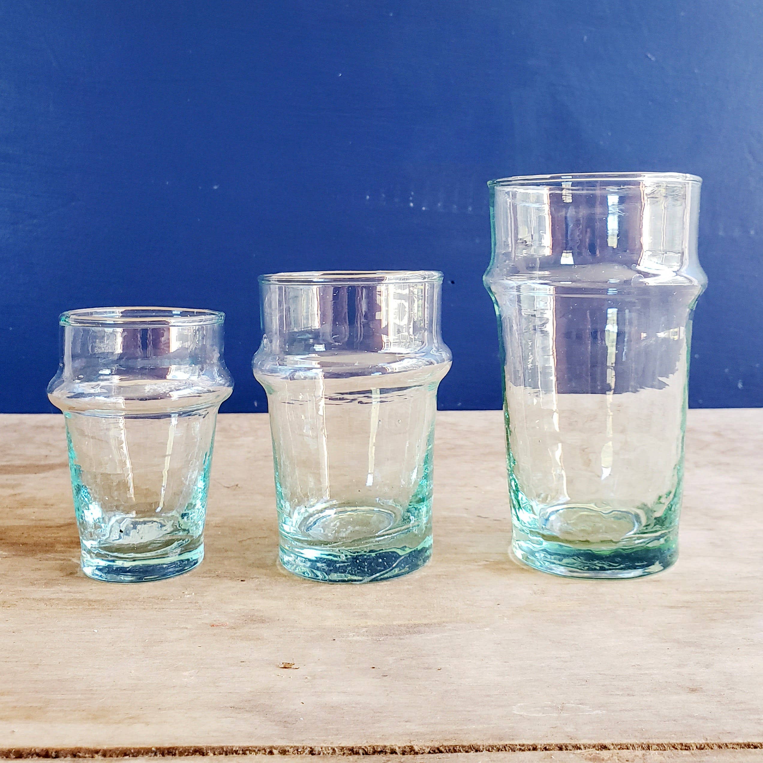 Pair of Recycled Moroccan Tea Glasses: Medium, Set of 2