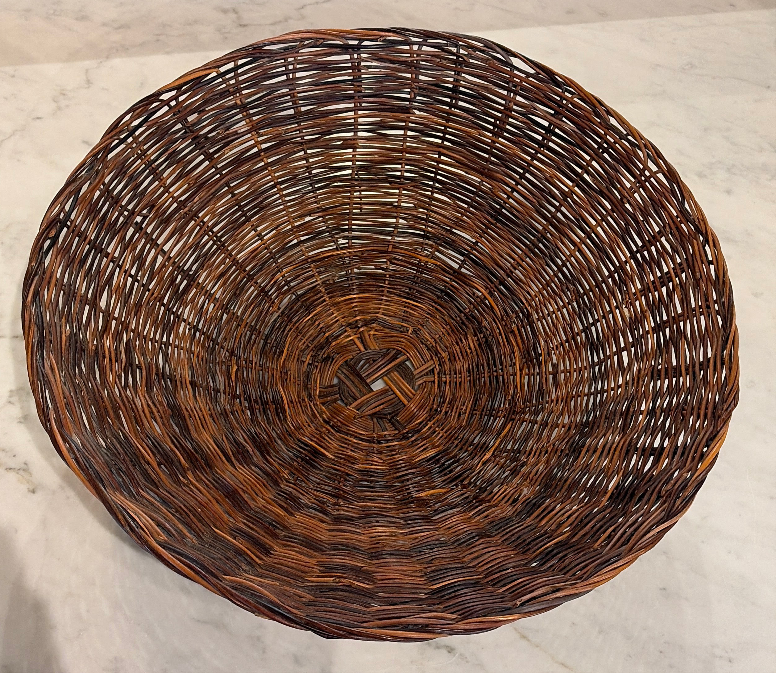 Vintage Wicker Bowl Basket