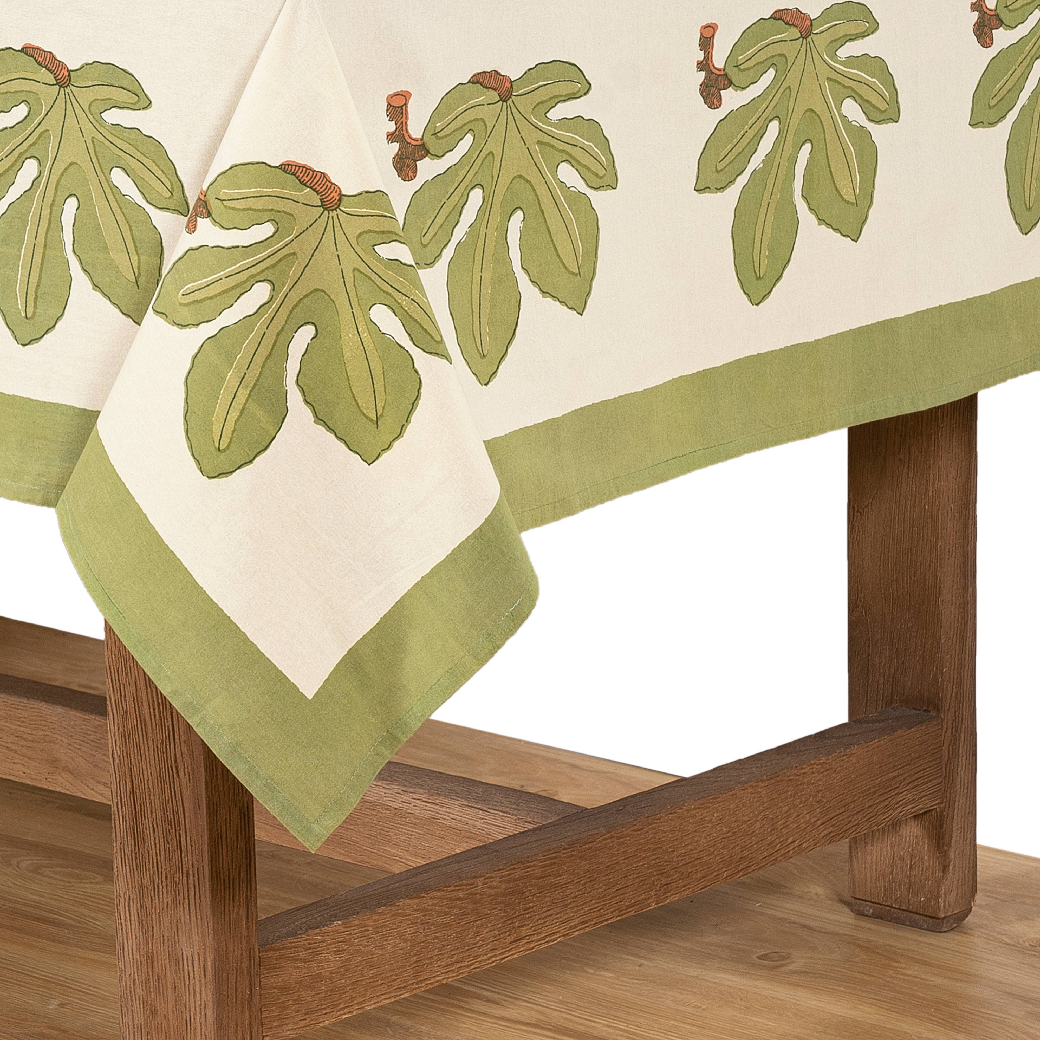 Fig Red& Green | French Tablecloths: 59" x 59"