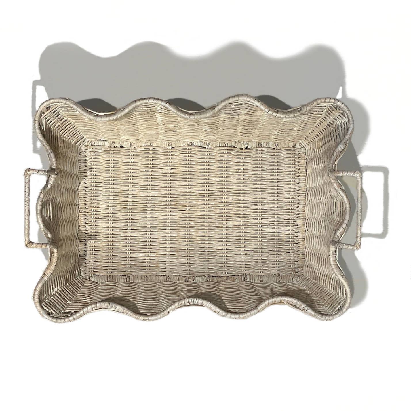 Small Scalloped Tray: White