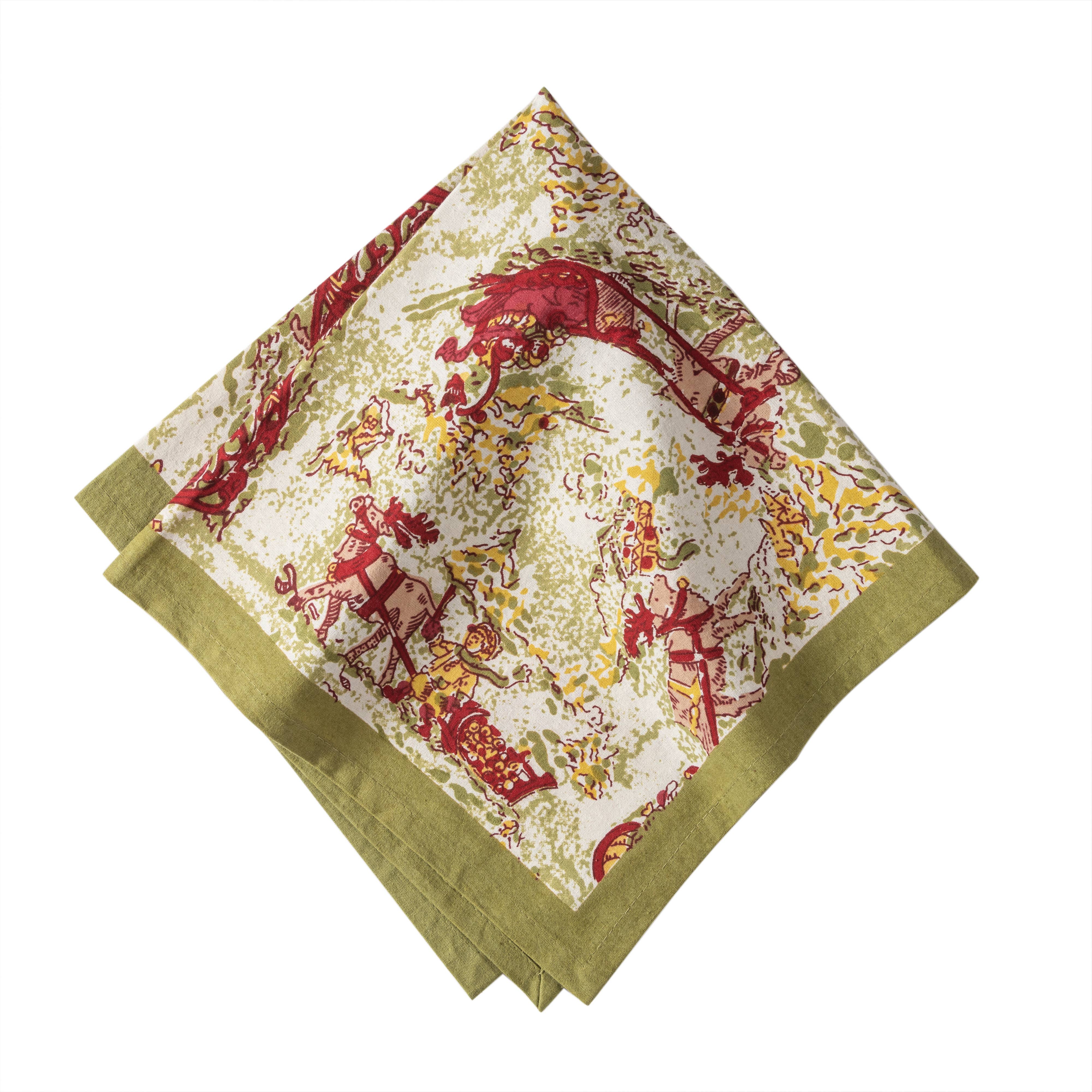 Renne Reindeer Red & Green Napkins - Set of 6