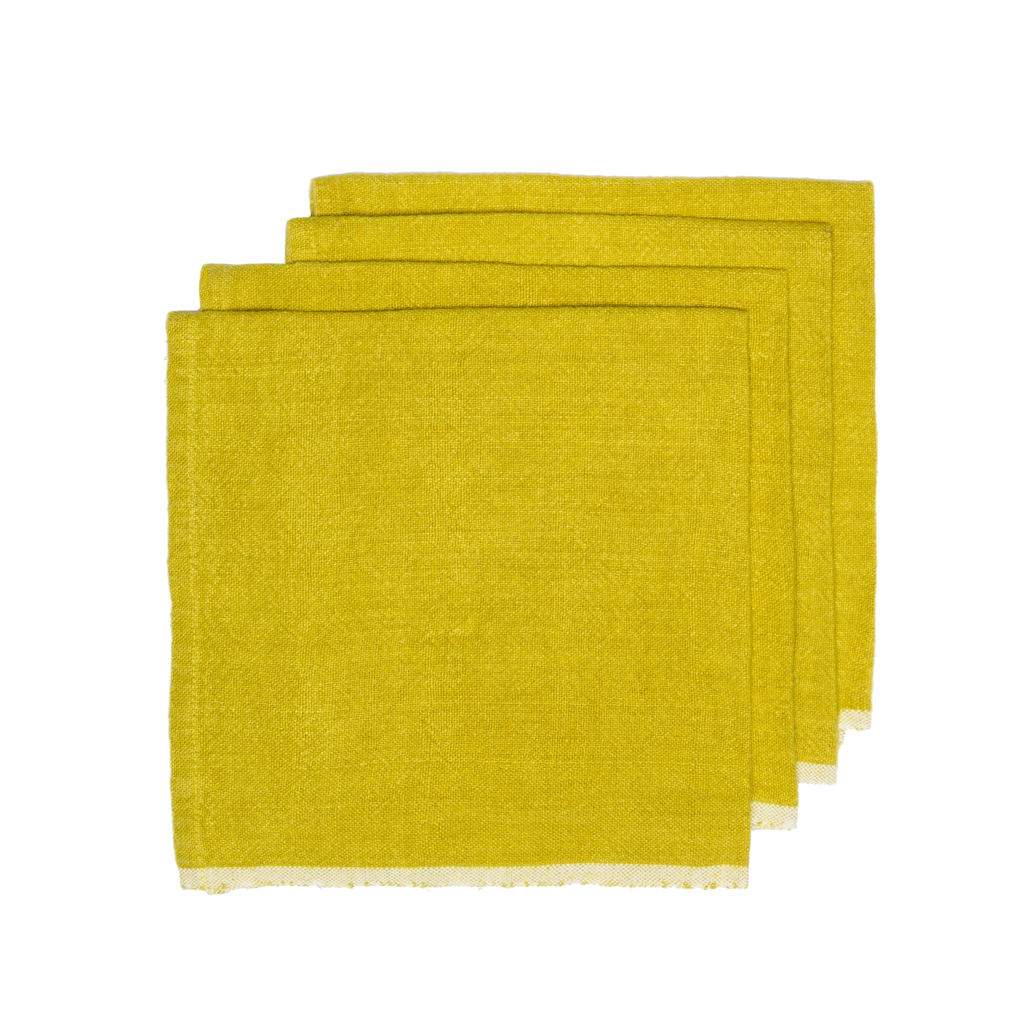 Chunky Linen Lime Napkins 20x20 - Set of 4: Lime