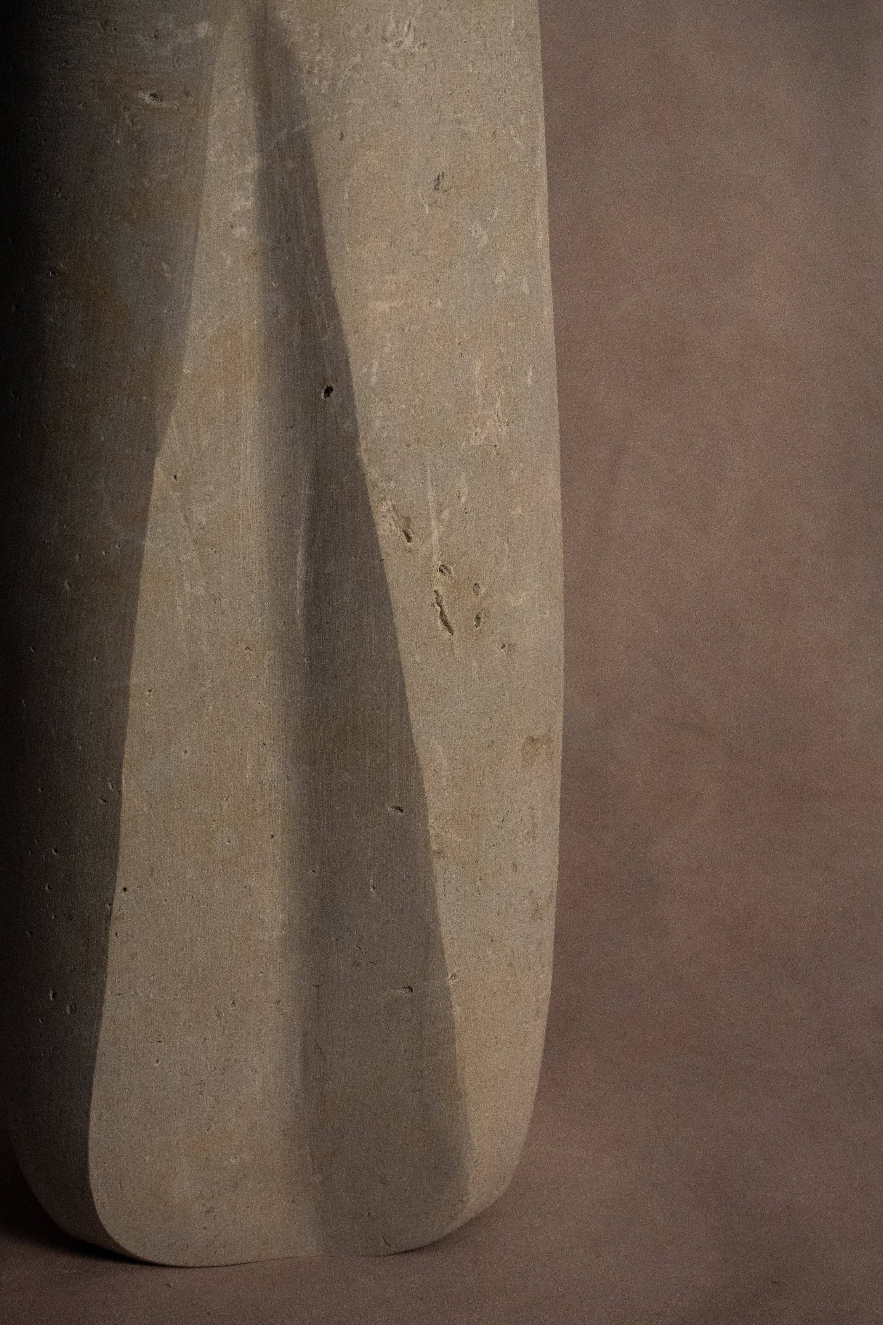 V Shape Vase - Travertine
