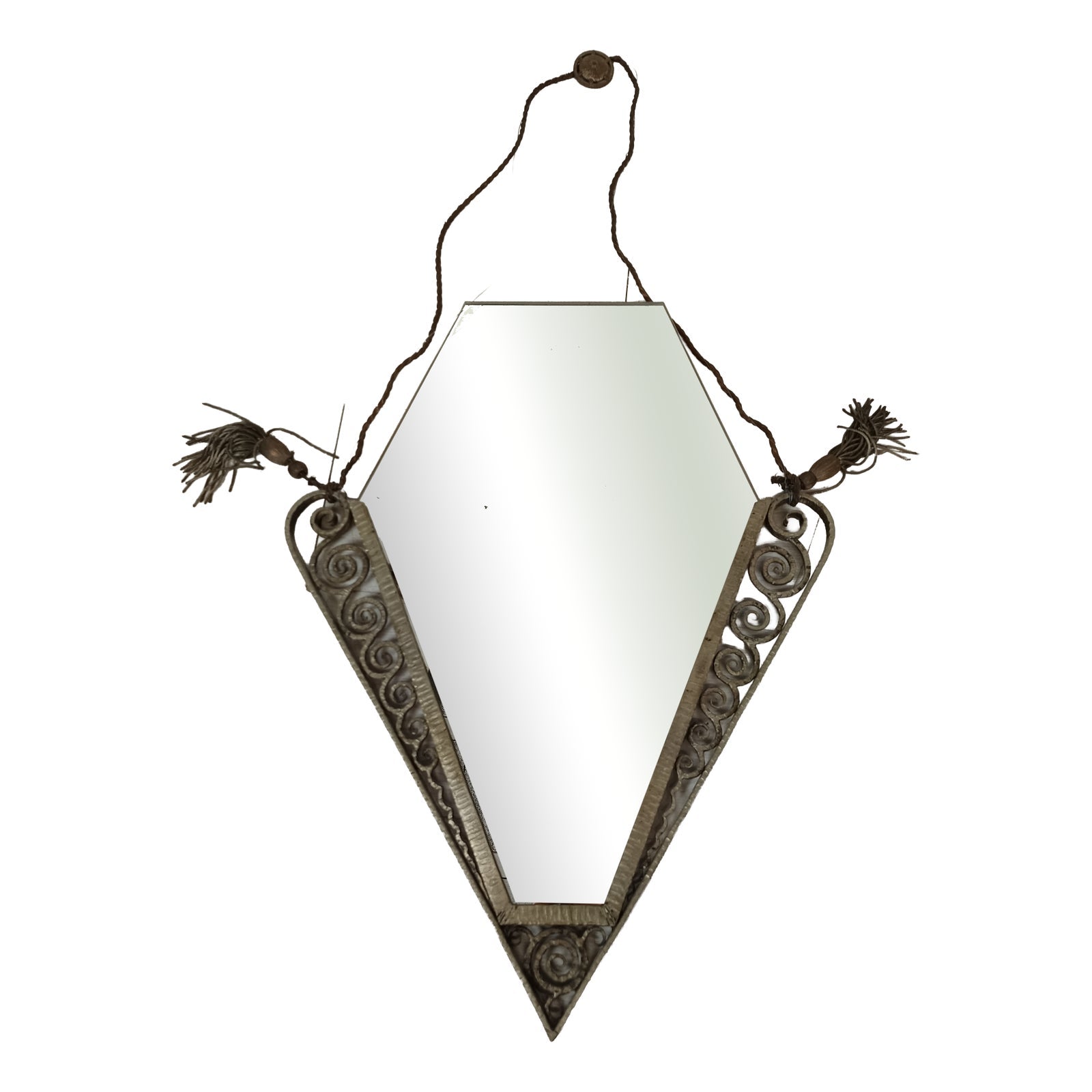 Art Deco Wrought Iron Mirror, 1920 France
