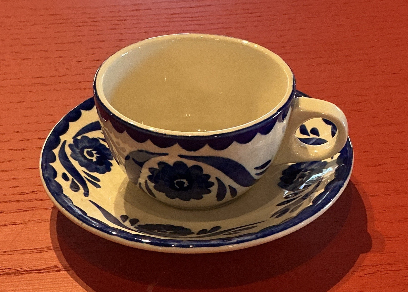 Blue & White Teacups with Saucers