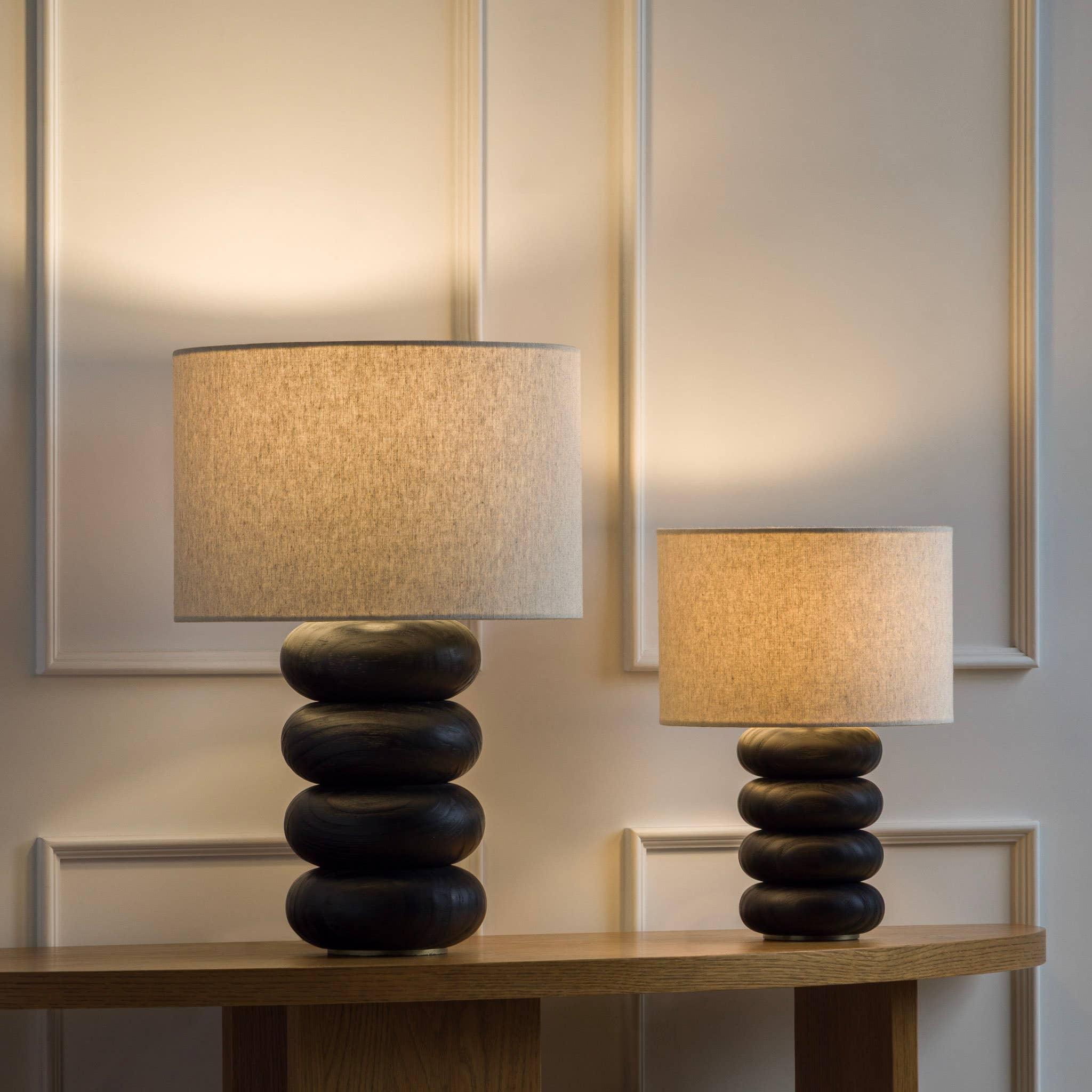 Sandia Oak Wood Table Lamp: Natural / Large