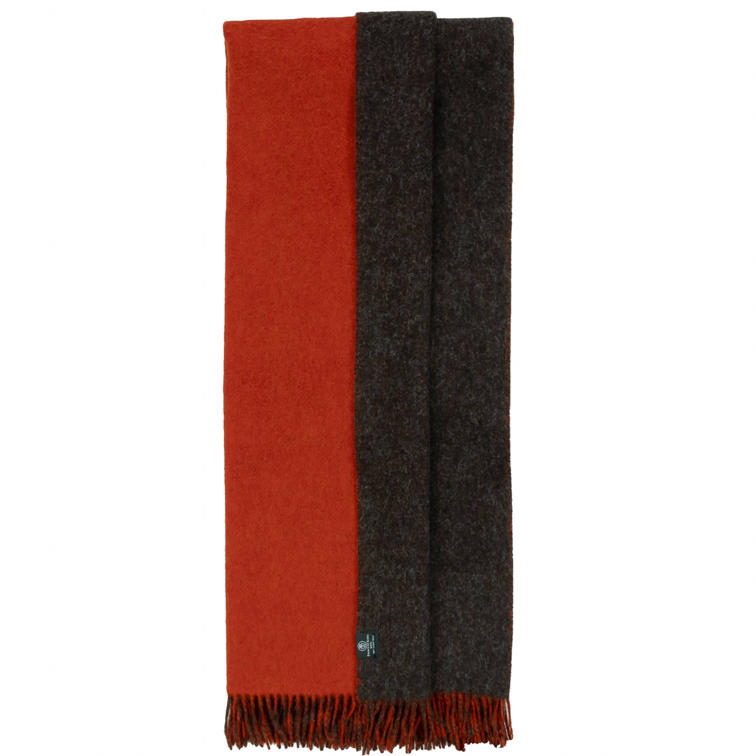 Highland Tweeds Reversible Double Cloth Throw~Charcoal/Camel