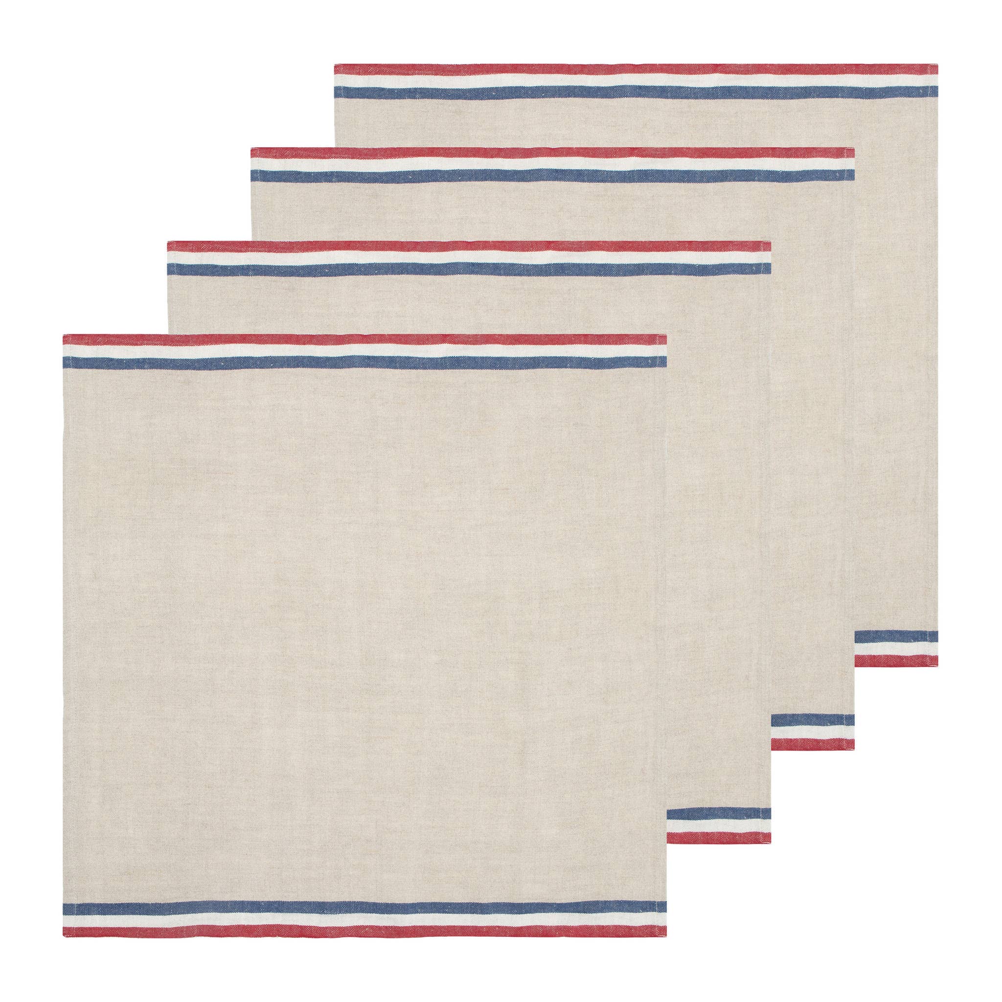 Normandy Natural - Red/Natural/Blue Stripes Napkins 20x20