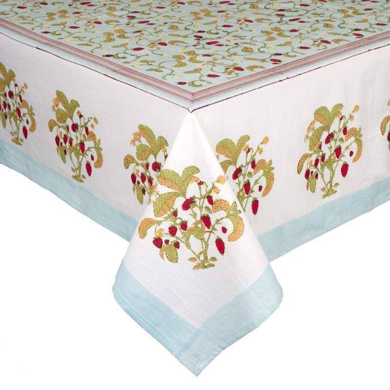 Strawberry Blue | French Tablecloths: 71" x 142"