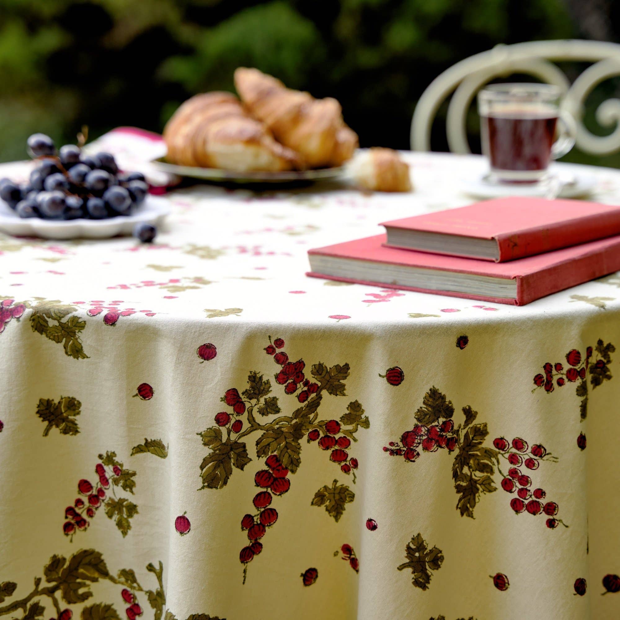 Gooseberry Red & Green | French Tablecloths: 71" x 71"