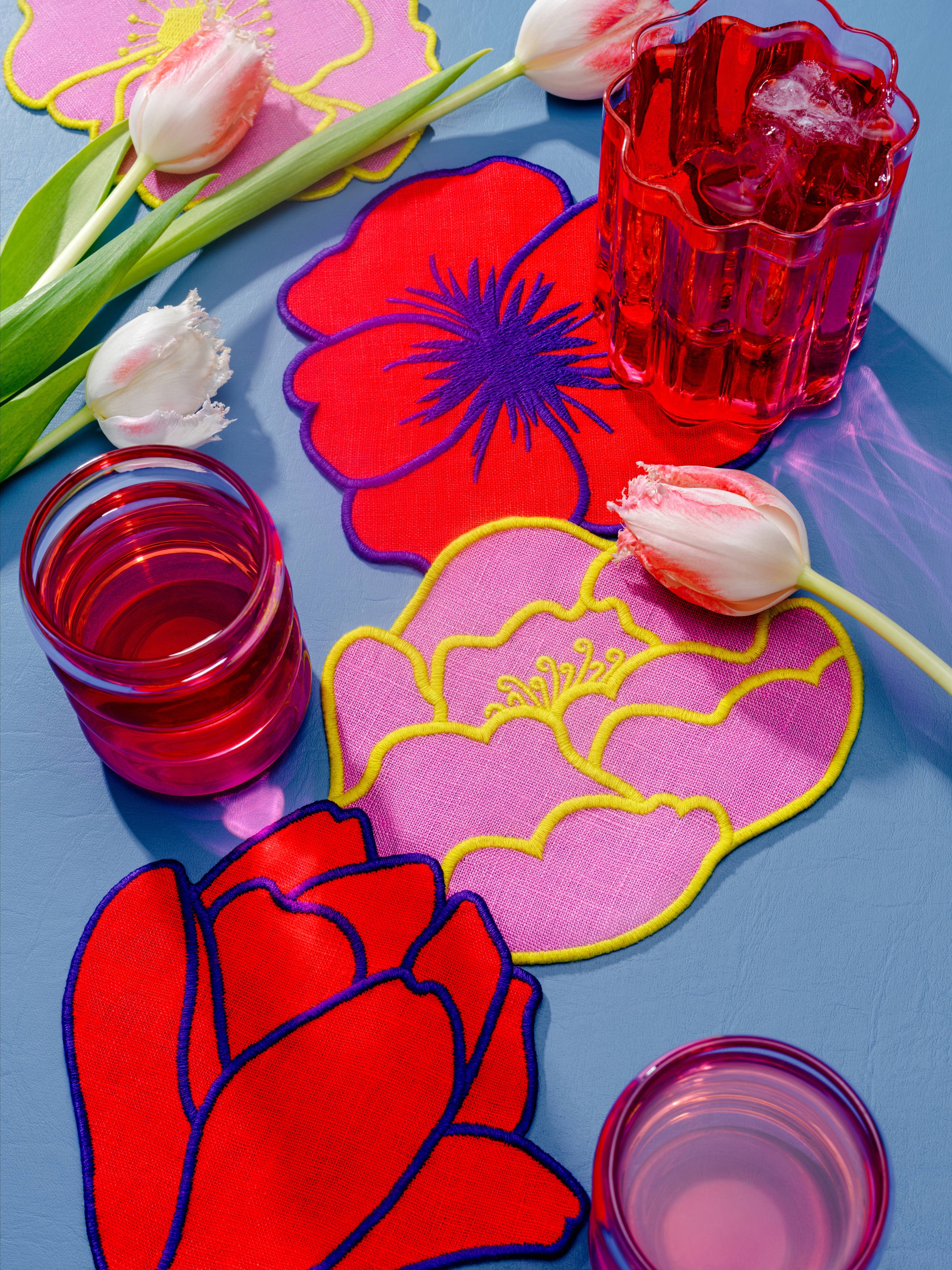 Flower Cocktail Napkins - Set Of 4