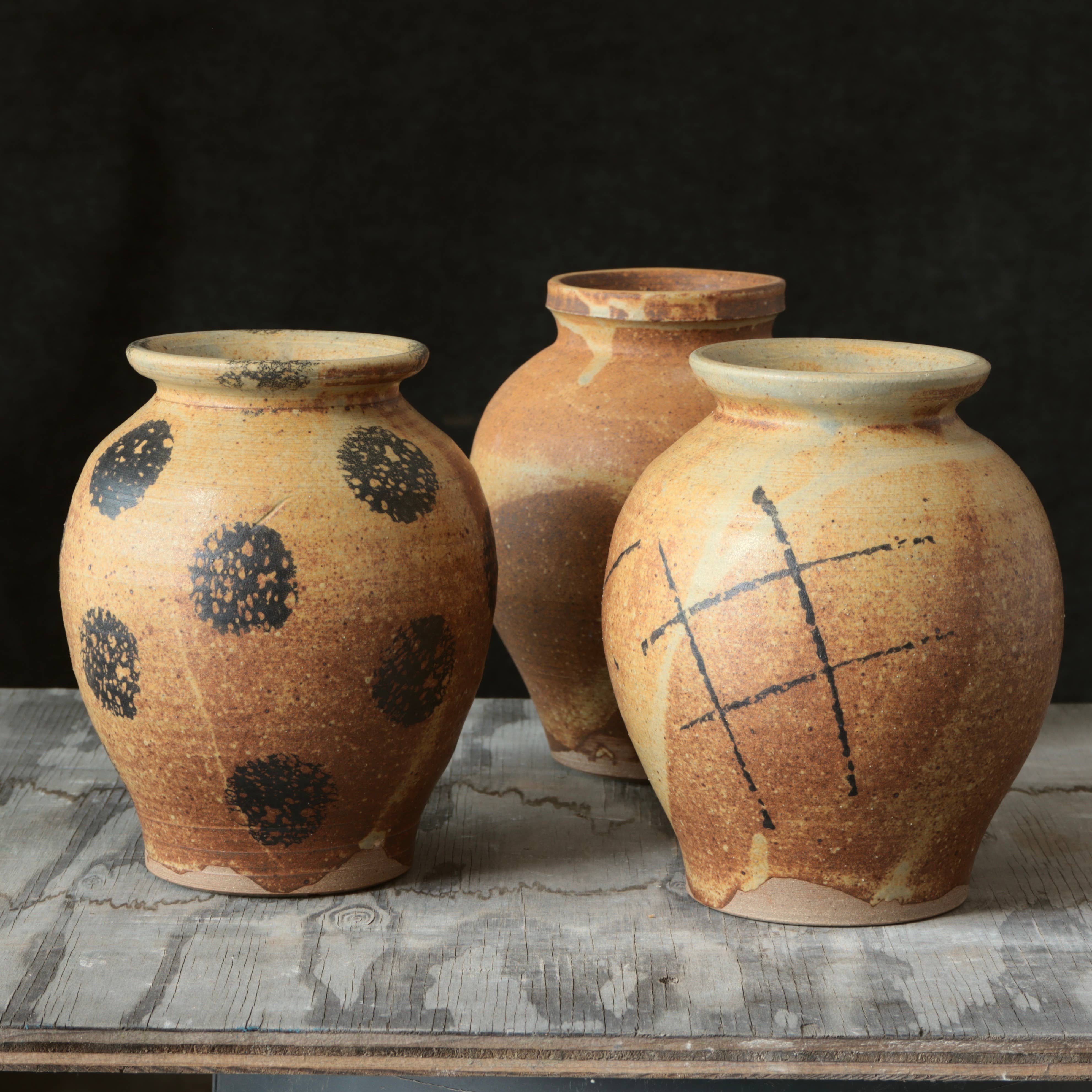 Yellow and Black 7-8" Vase