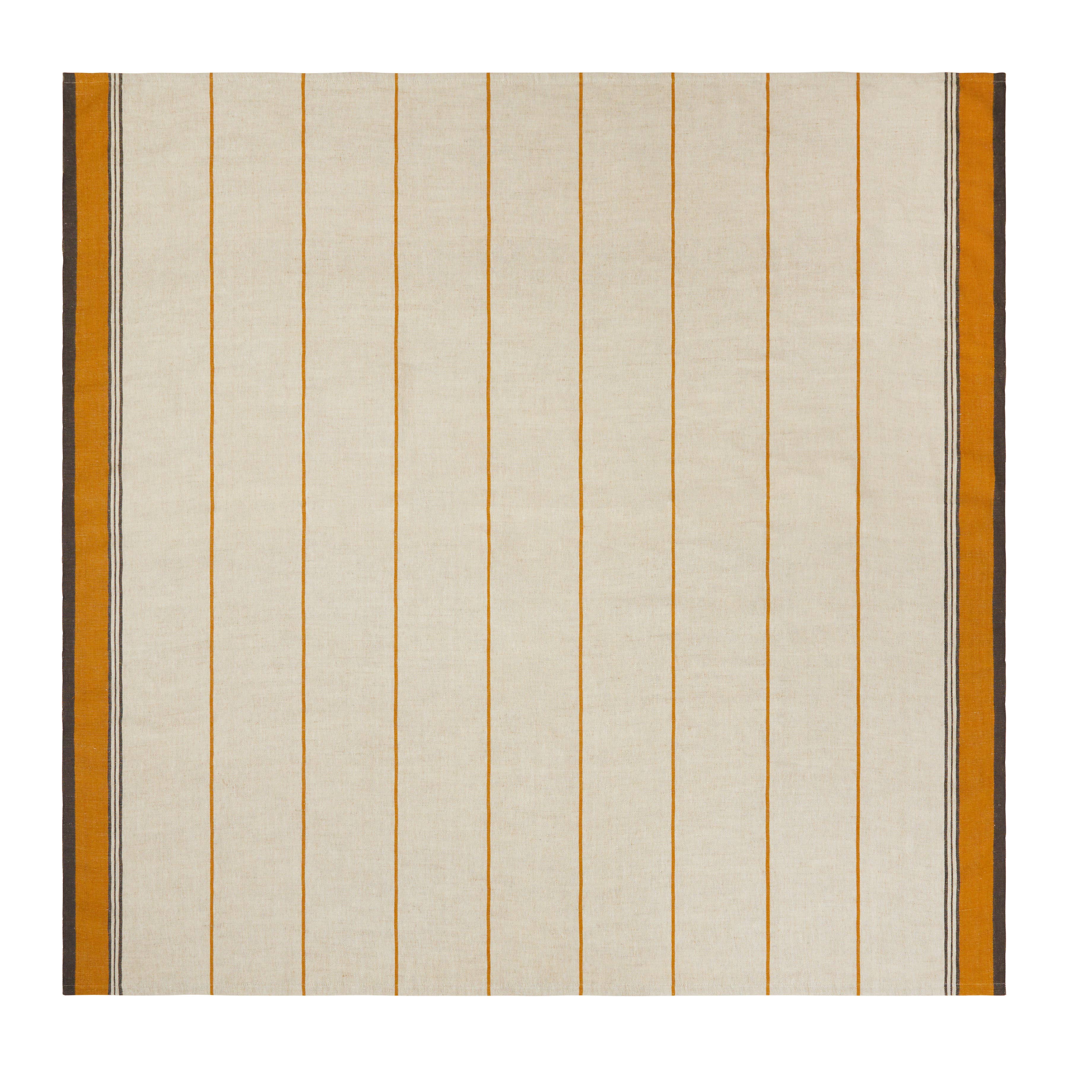French Tablecloth Eze Ivory & Mustard: 60 x 90 - Rectangle - Seats 4-6