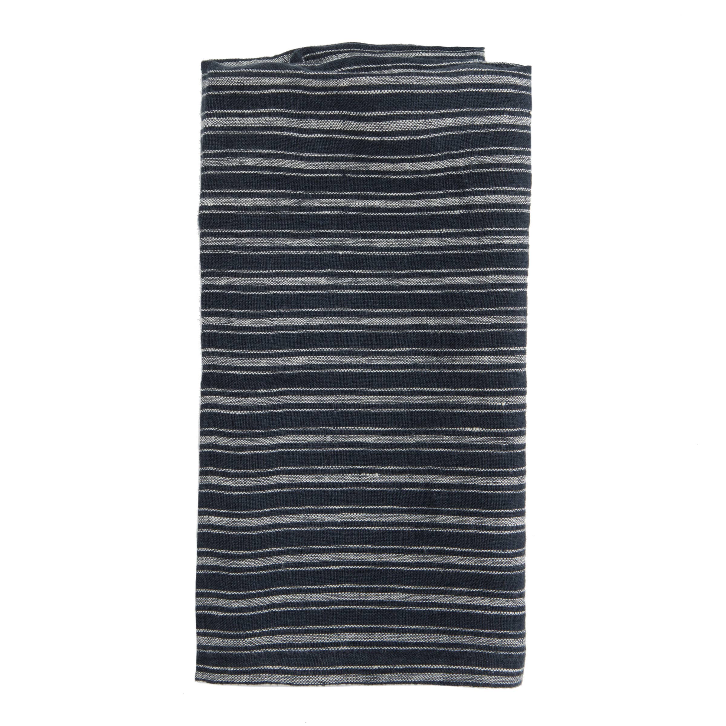 Boat Stripe Linen Indigo & White Towels Indigo/White, 20x30
