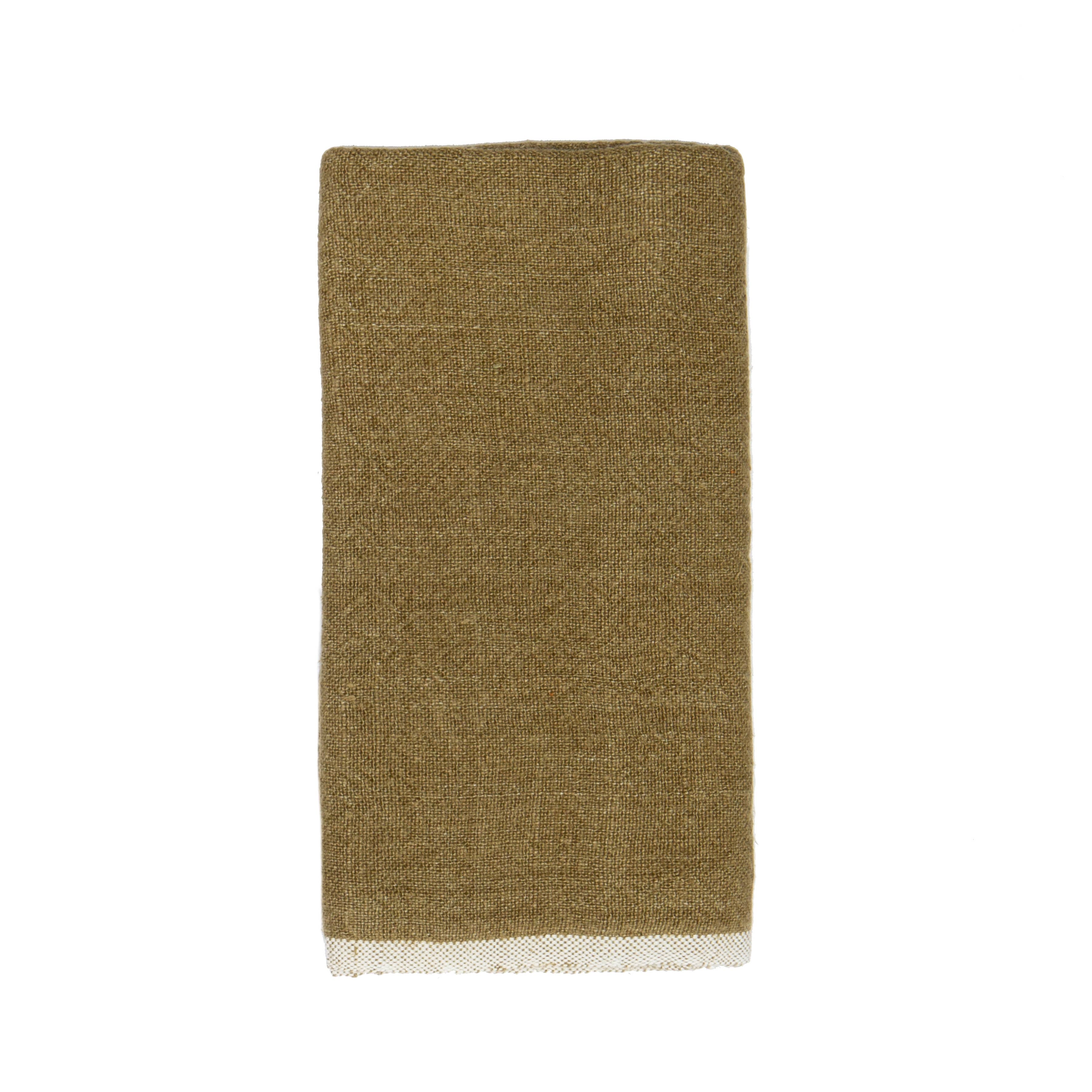 Chunky Linen Forest Green Towels 20x30 - Set of 2: Forest Green