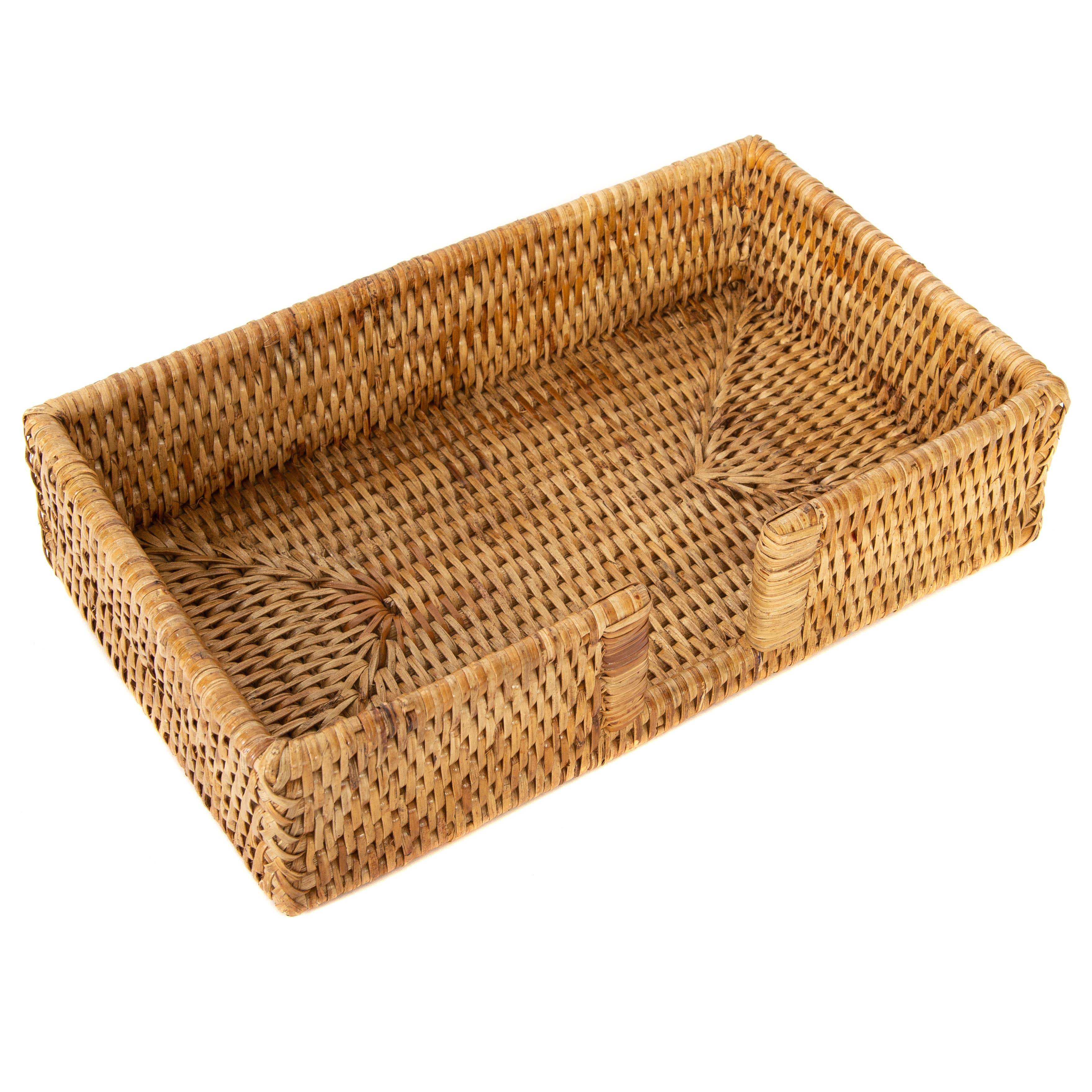 Artifacts Rattan™ Guest Towel/Napkin Holder with Cutout: Tudor Black
