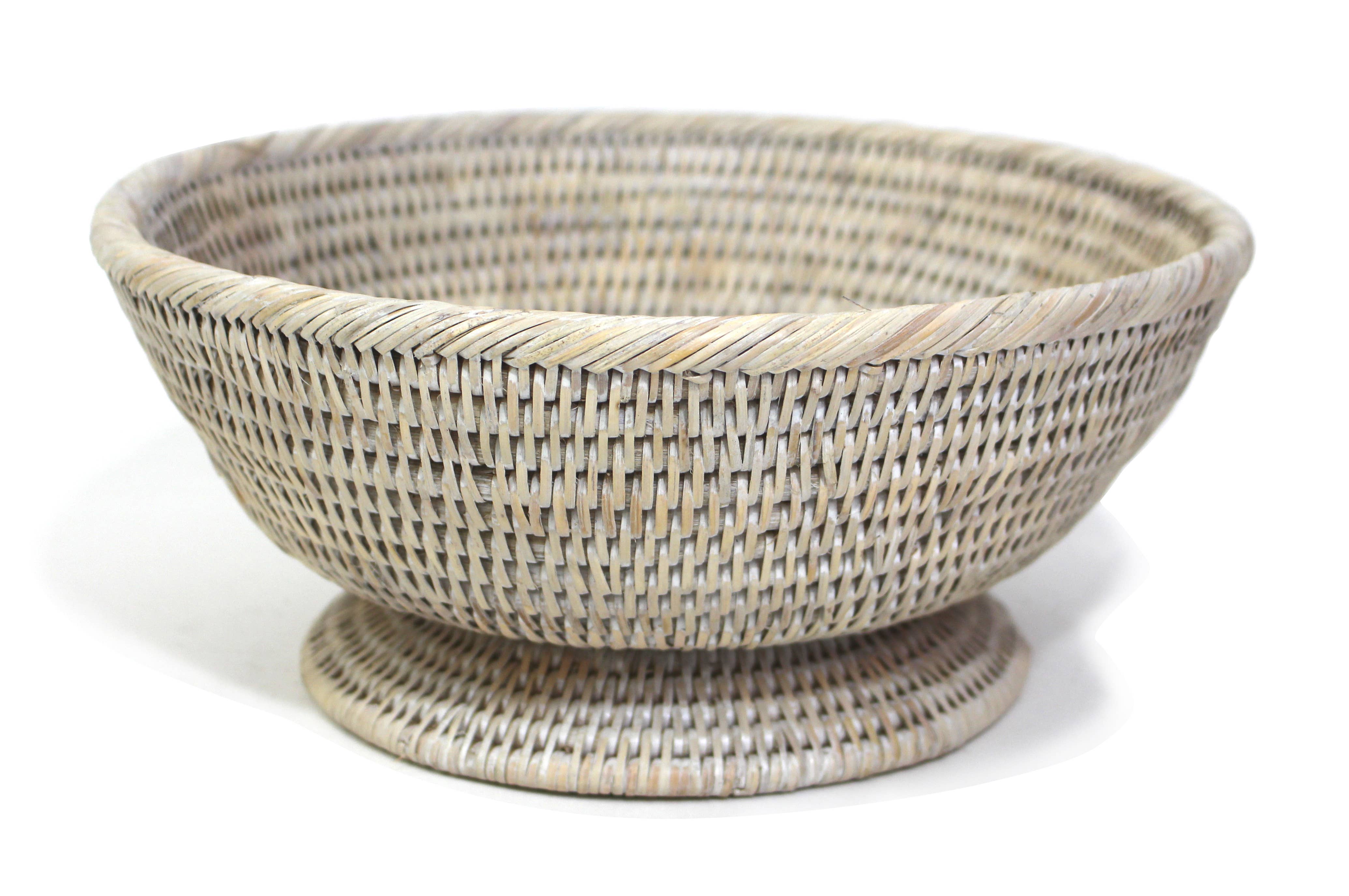 Round Pedestal Basket - 11x5'H: White