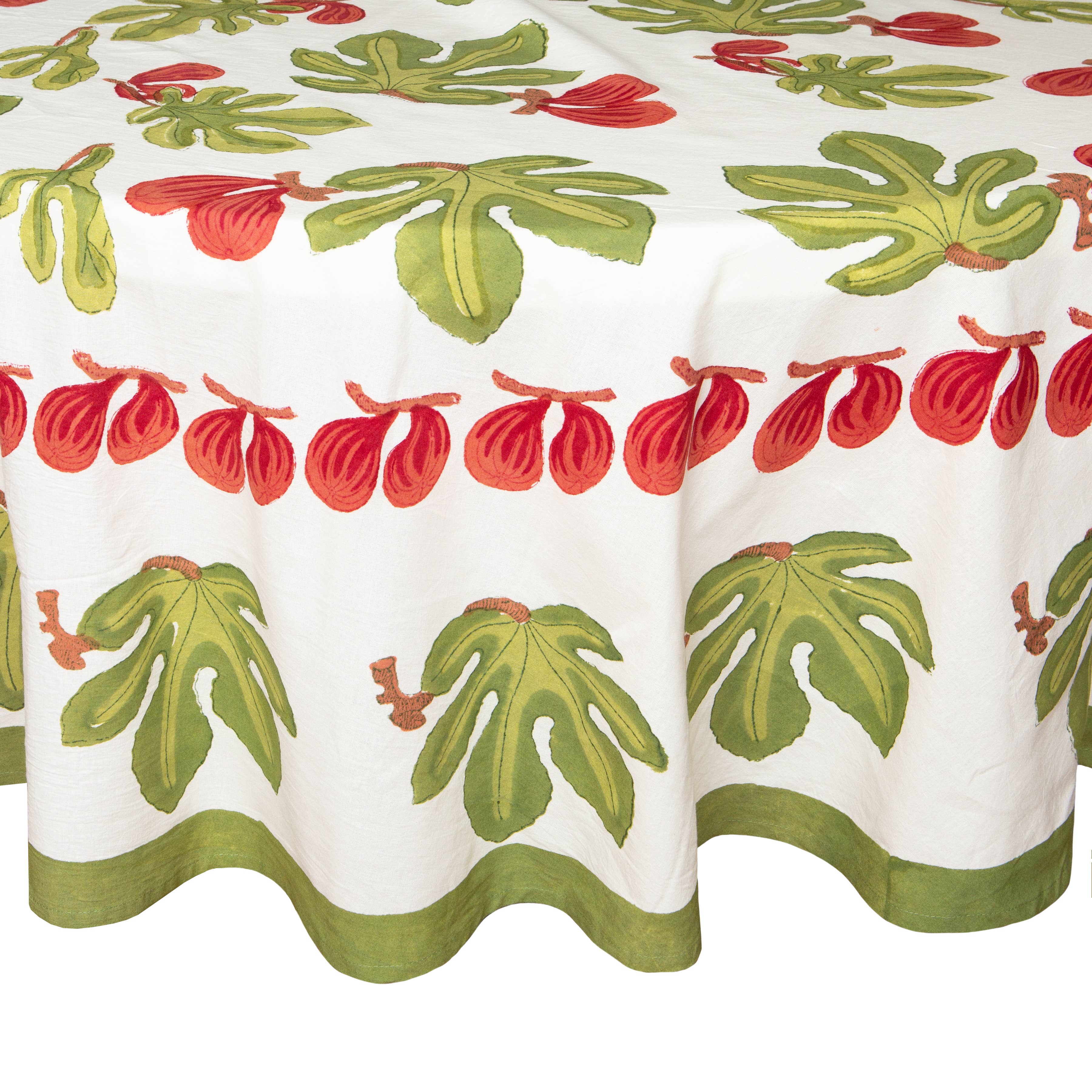 Fig Red& Green | French Tablecloths: 59" x 59"
