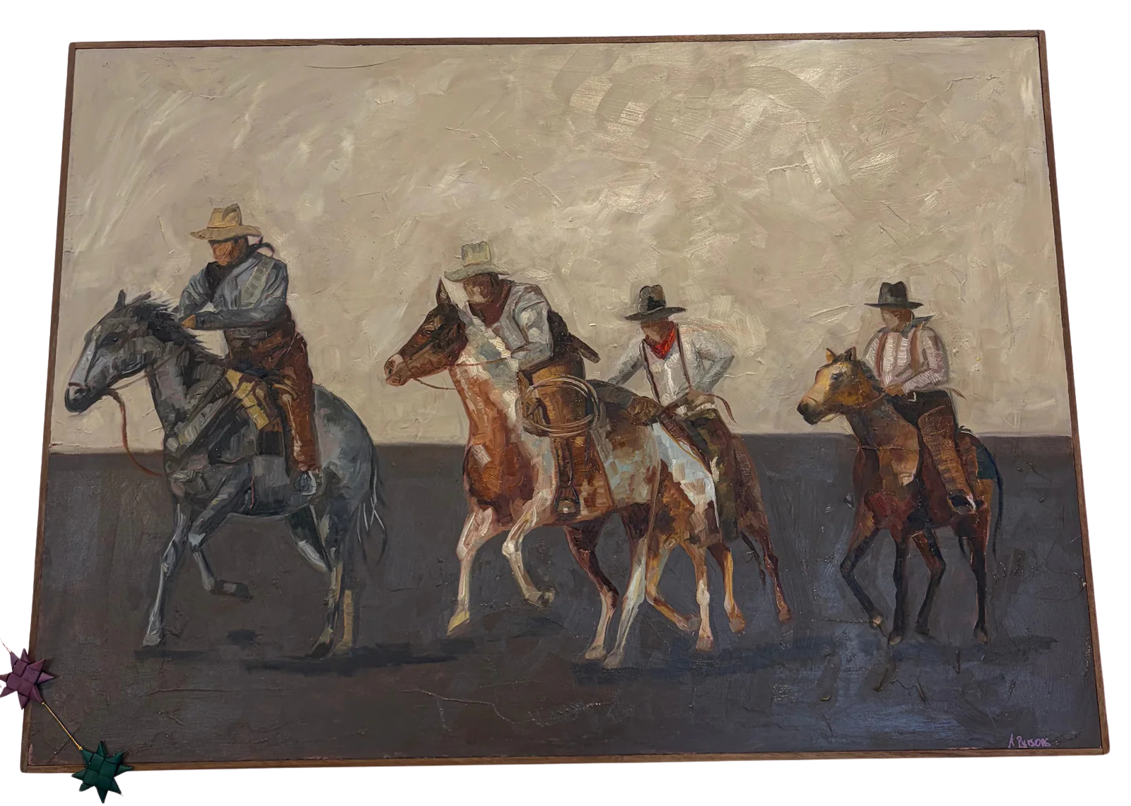 Alison Parsons, Cowboys 24”x34”