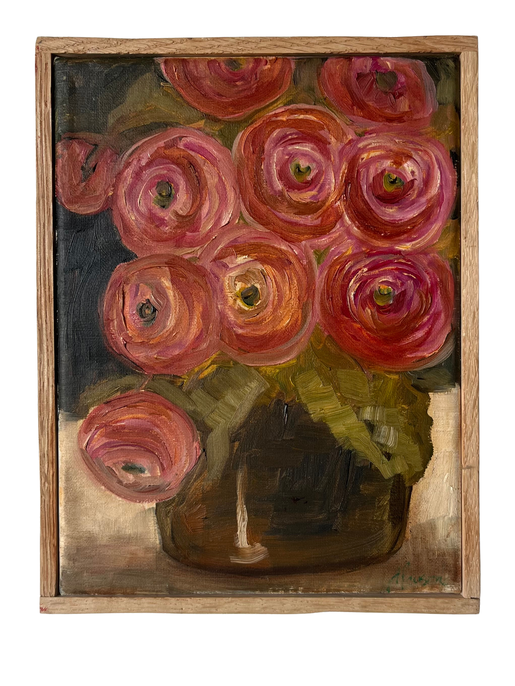 Alison Parsons, Red and Pink Floral 8.5” x 6.5”
