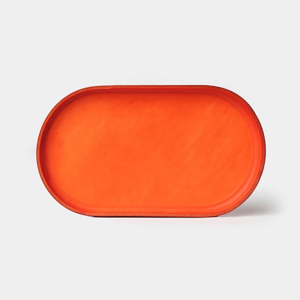 Leather Valet Tray - Orange Pill - Large