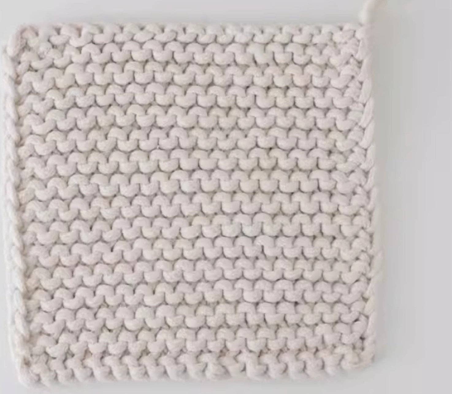 Cotton Crocheted Pot Holder: White Large