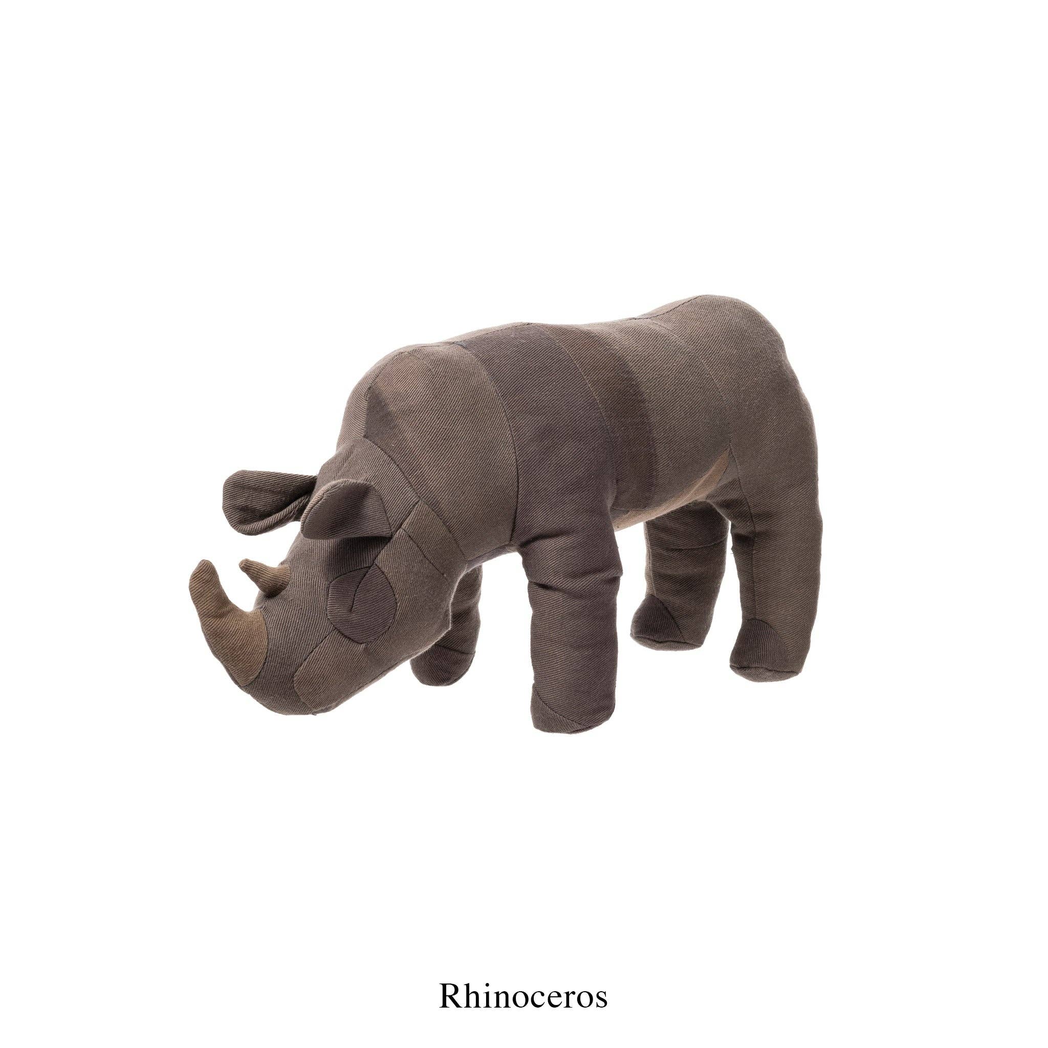VINTAGE FABRIC STUFFED ANIMAL: Rhinoceros