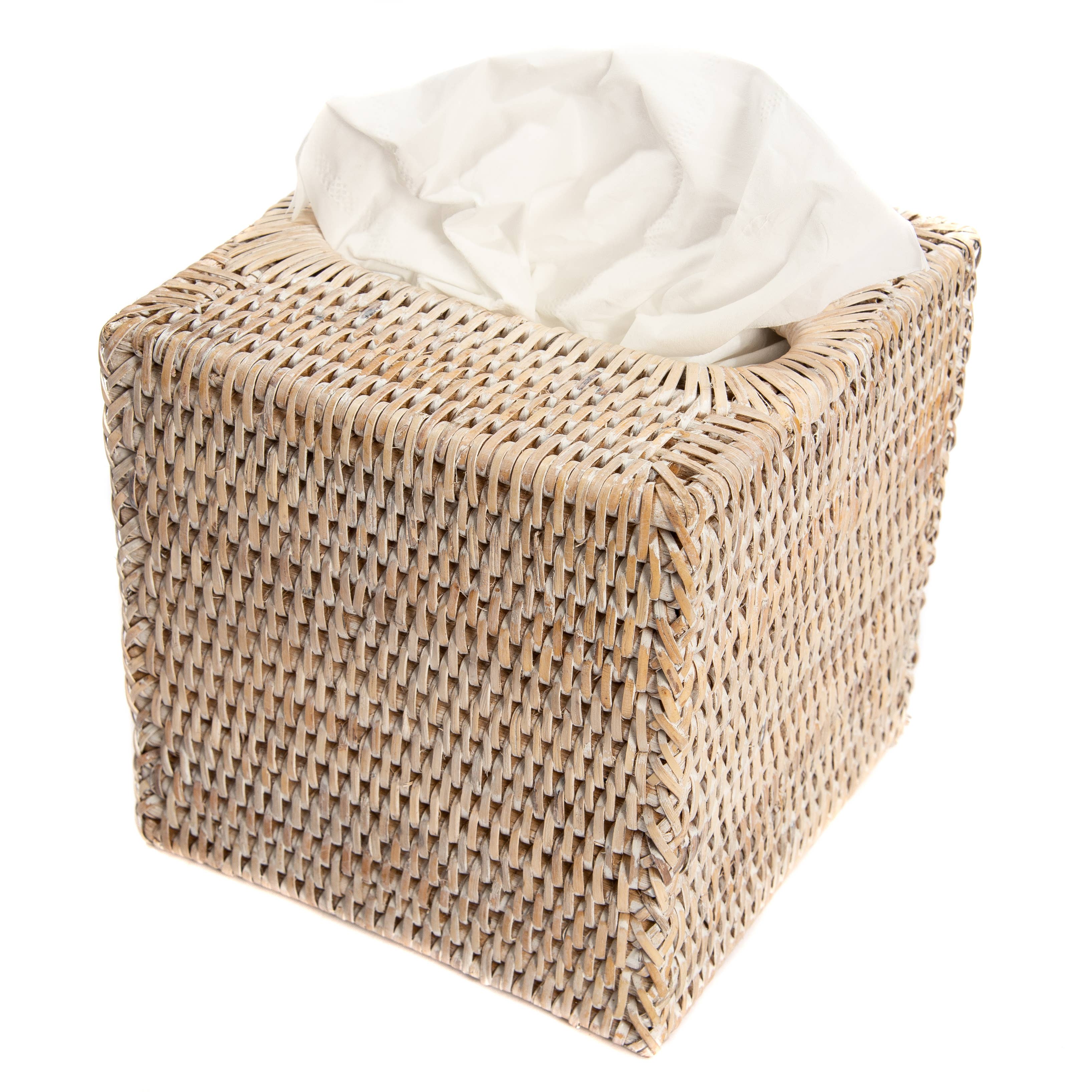 Artifacts Rattan™ Column Tissue Box Cover: Tudor Black