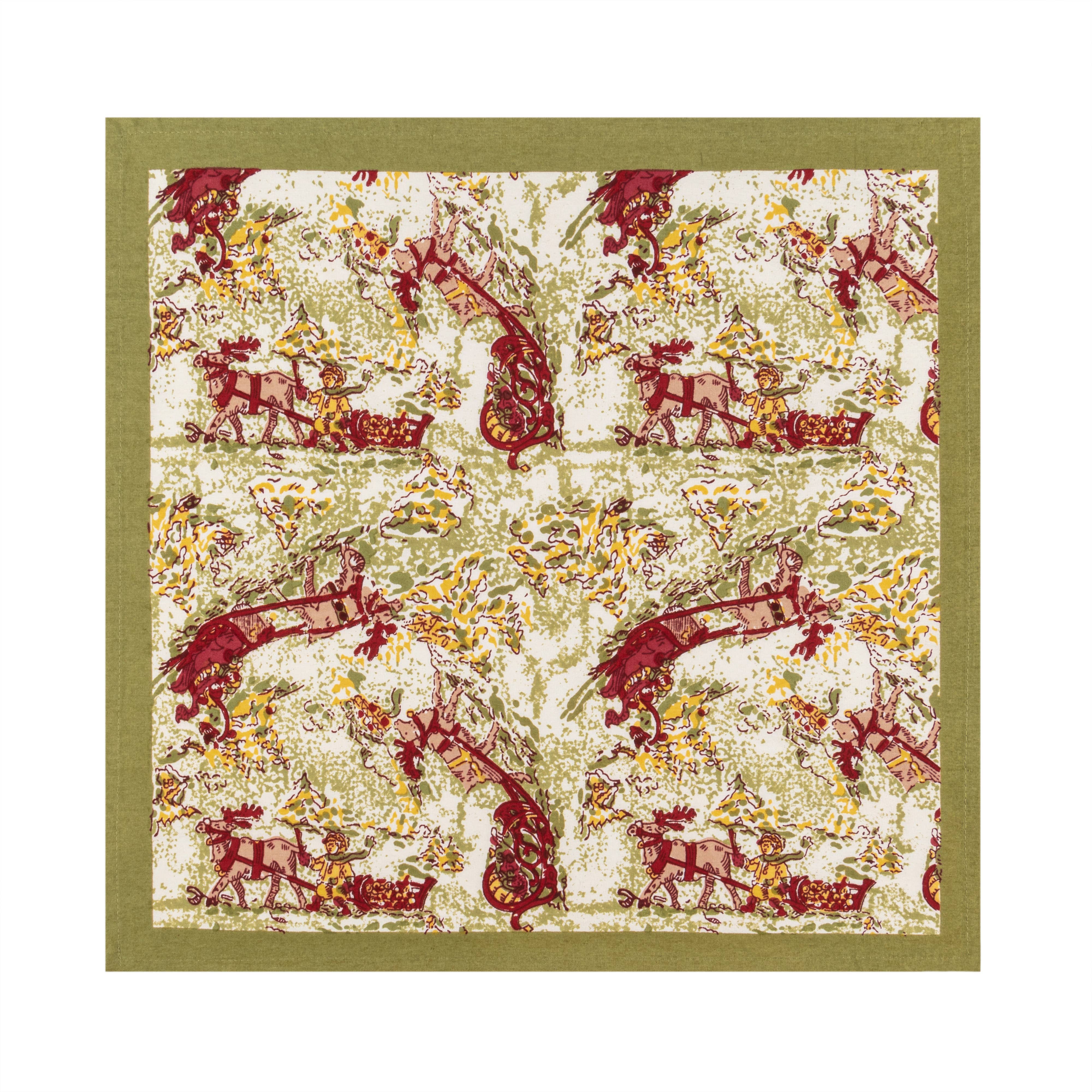 Renne Reindeer Red & Green Napkins - Set of 6
