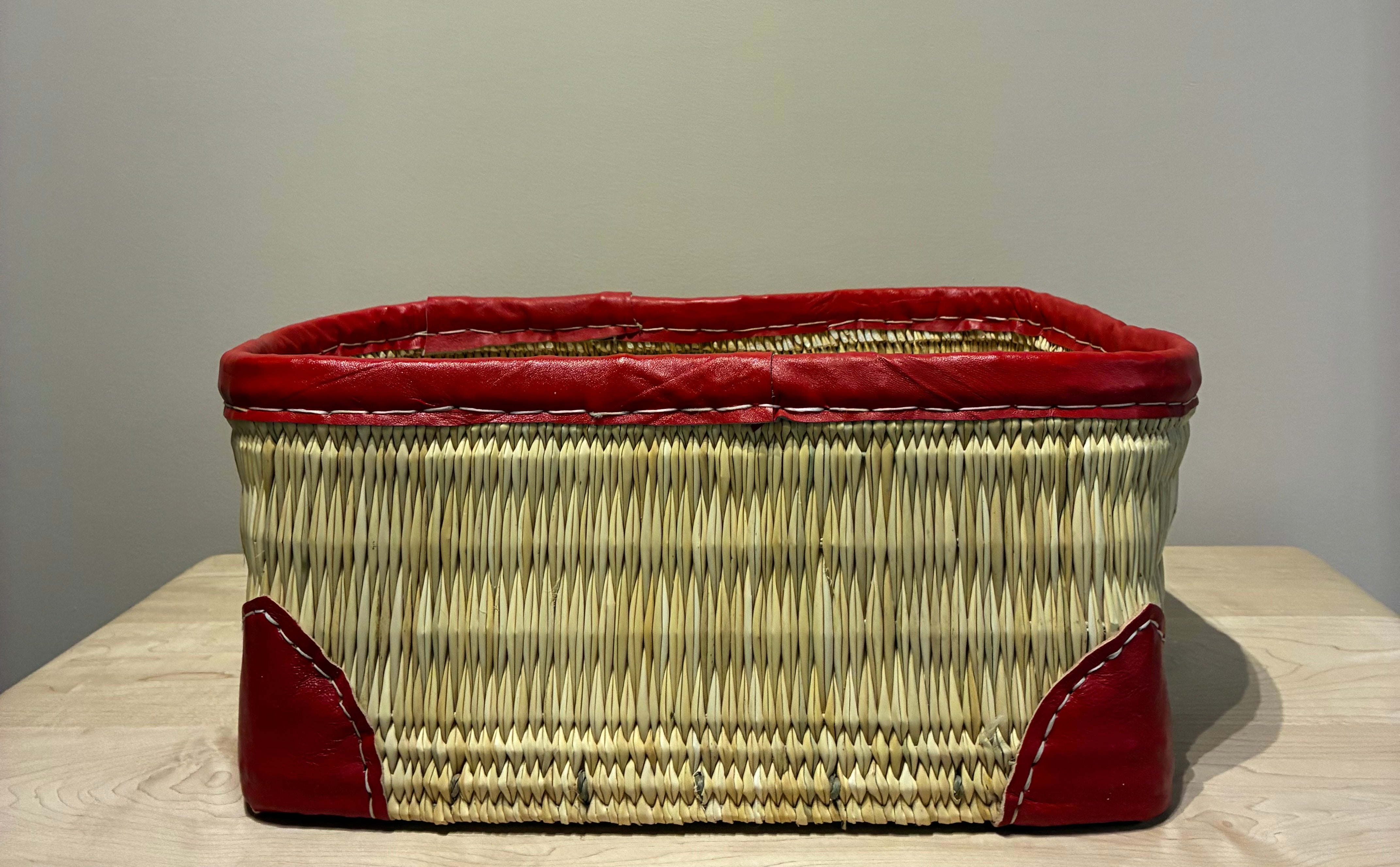 Medium Red Trim Storage Basket