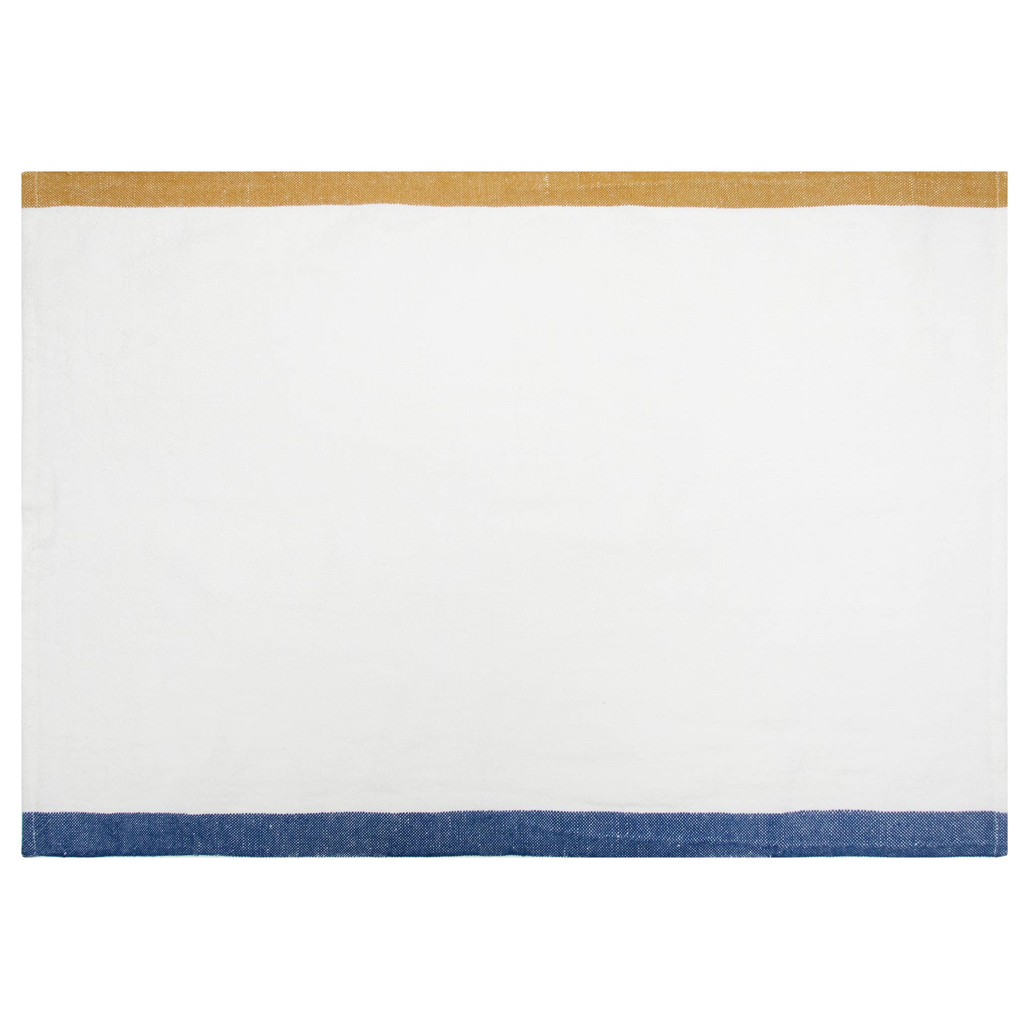 Paris White - Blue/Mustard Tea Towels 20x30 - Set of 2