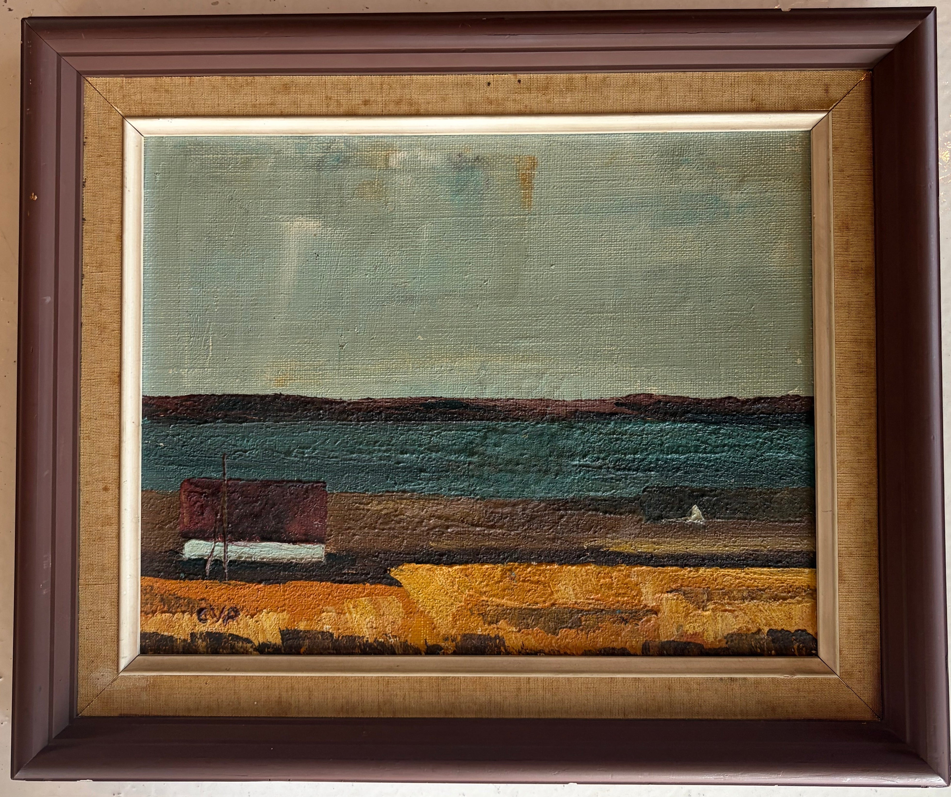 1930s Wood Framed Vintage Landscape 17”x20.5”