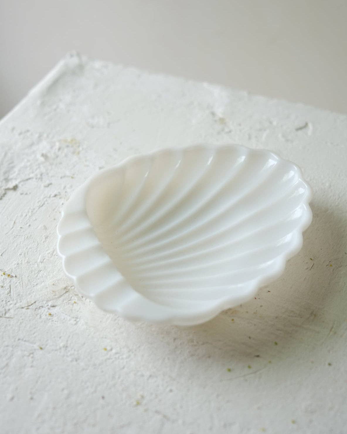 Shell Milk Glass Dish