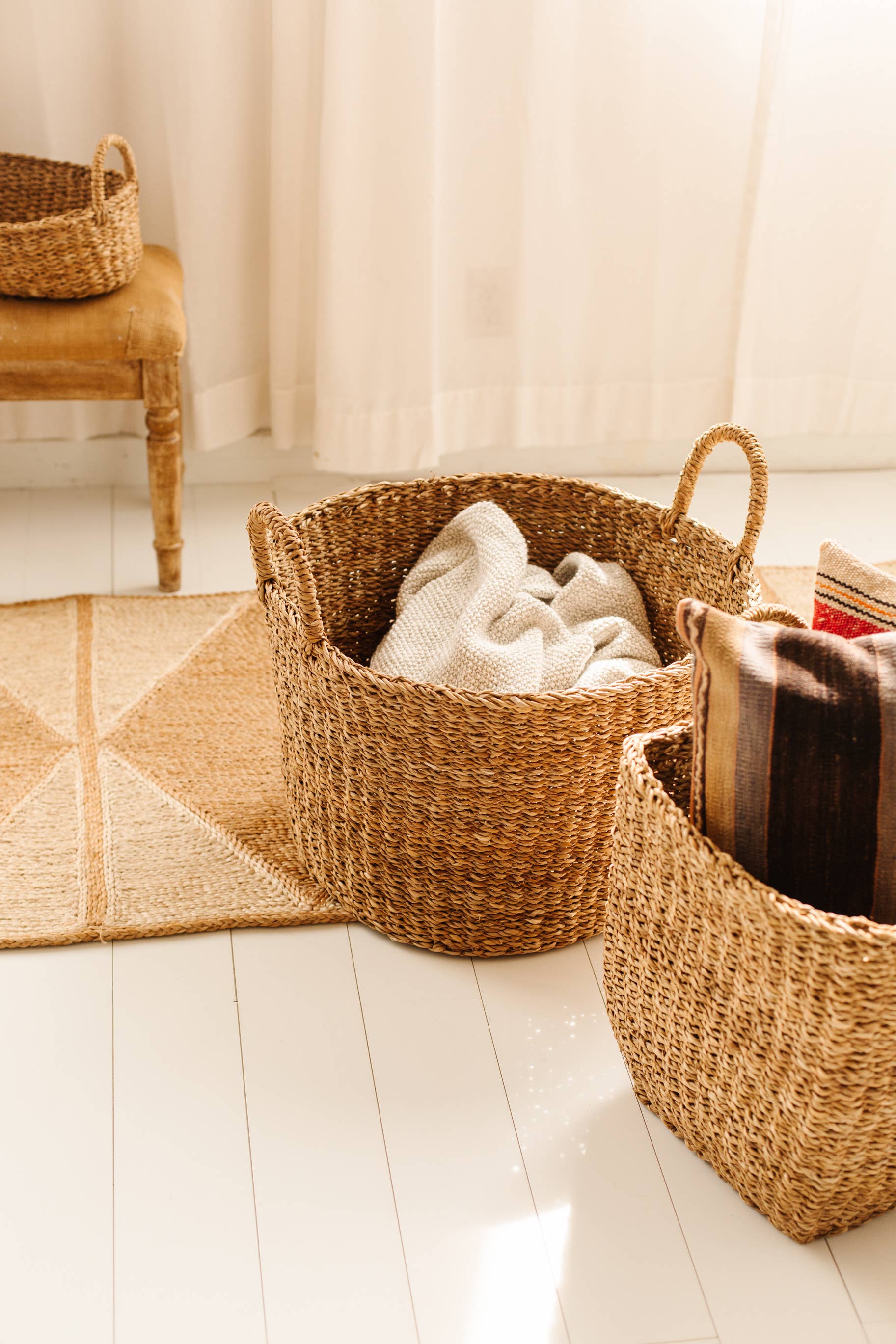 Round Laundry Basket, harvest