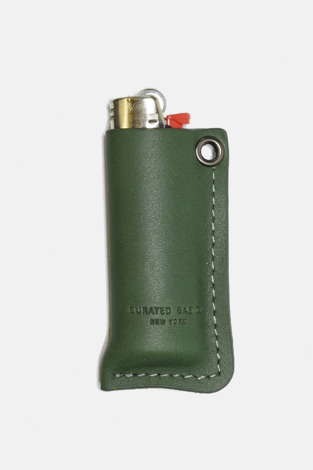 BIC Lighter Leather Case: Green