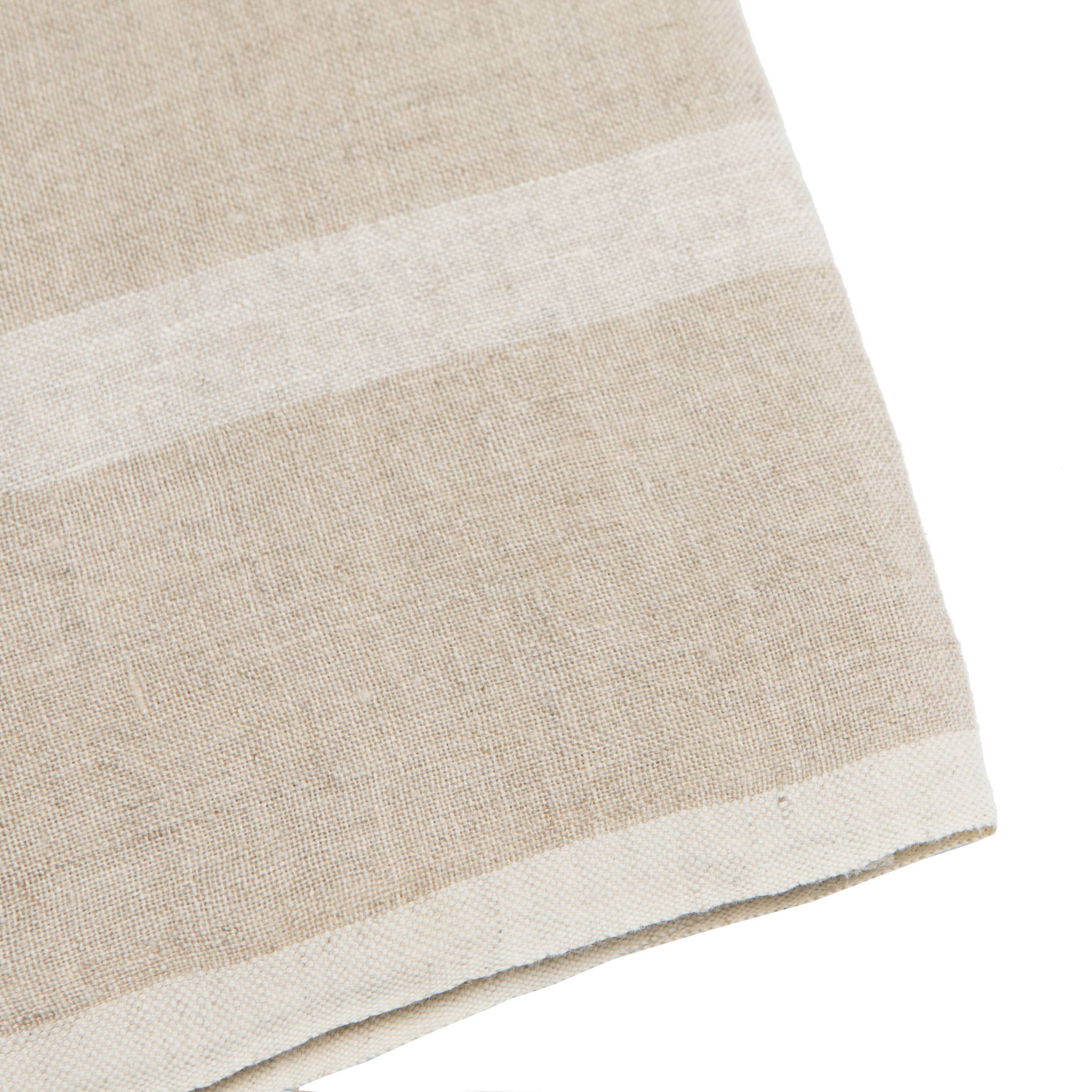 Laundered Linen Natural/White Towels 20x30