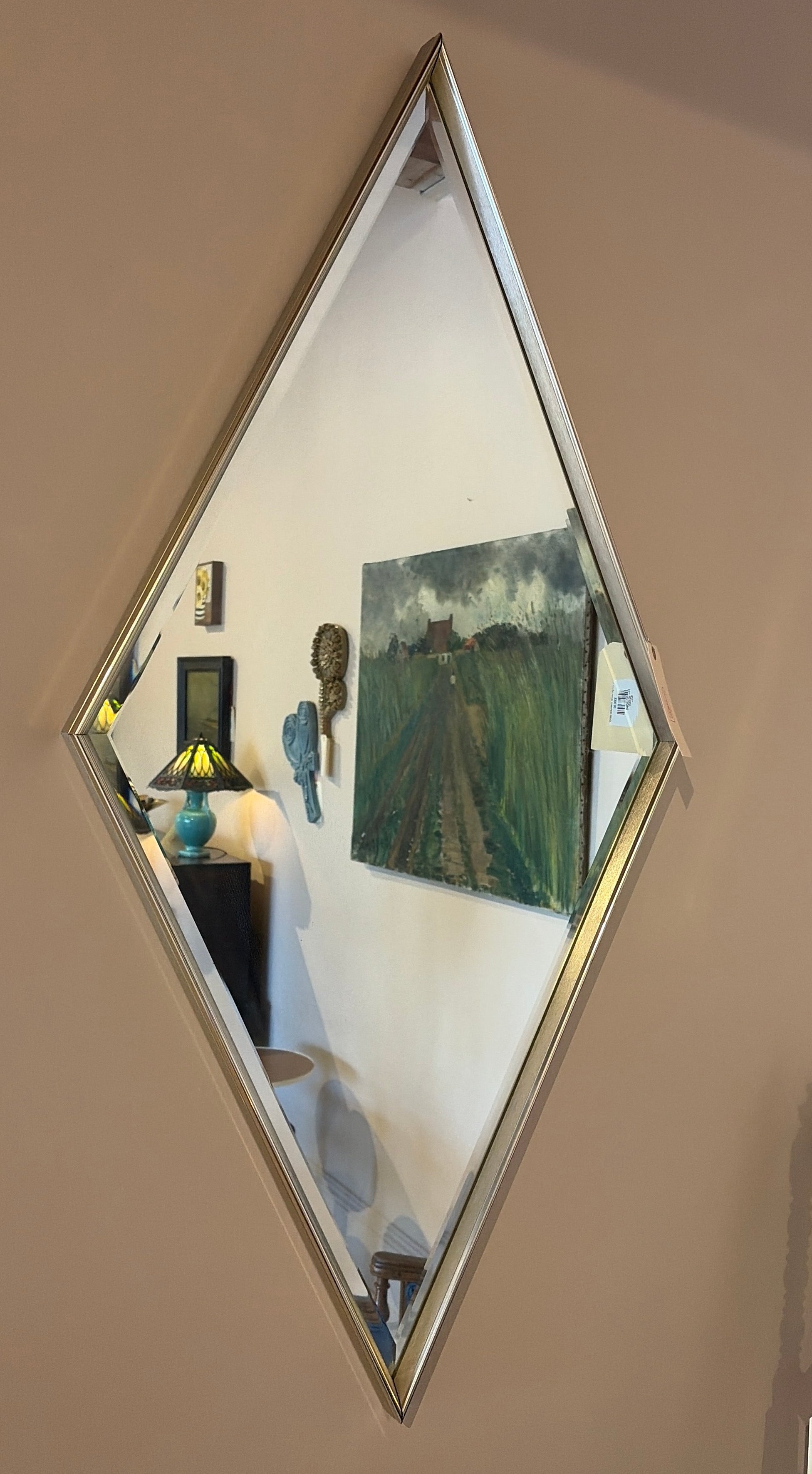 L'Barge Silver Diamond Mirror