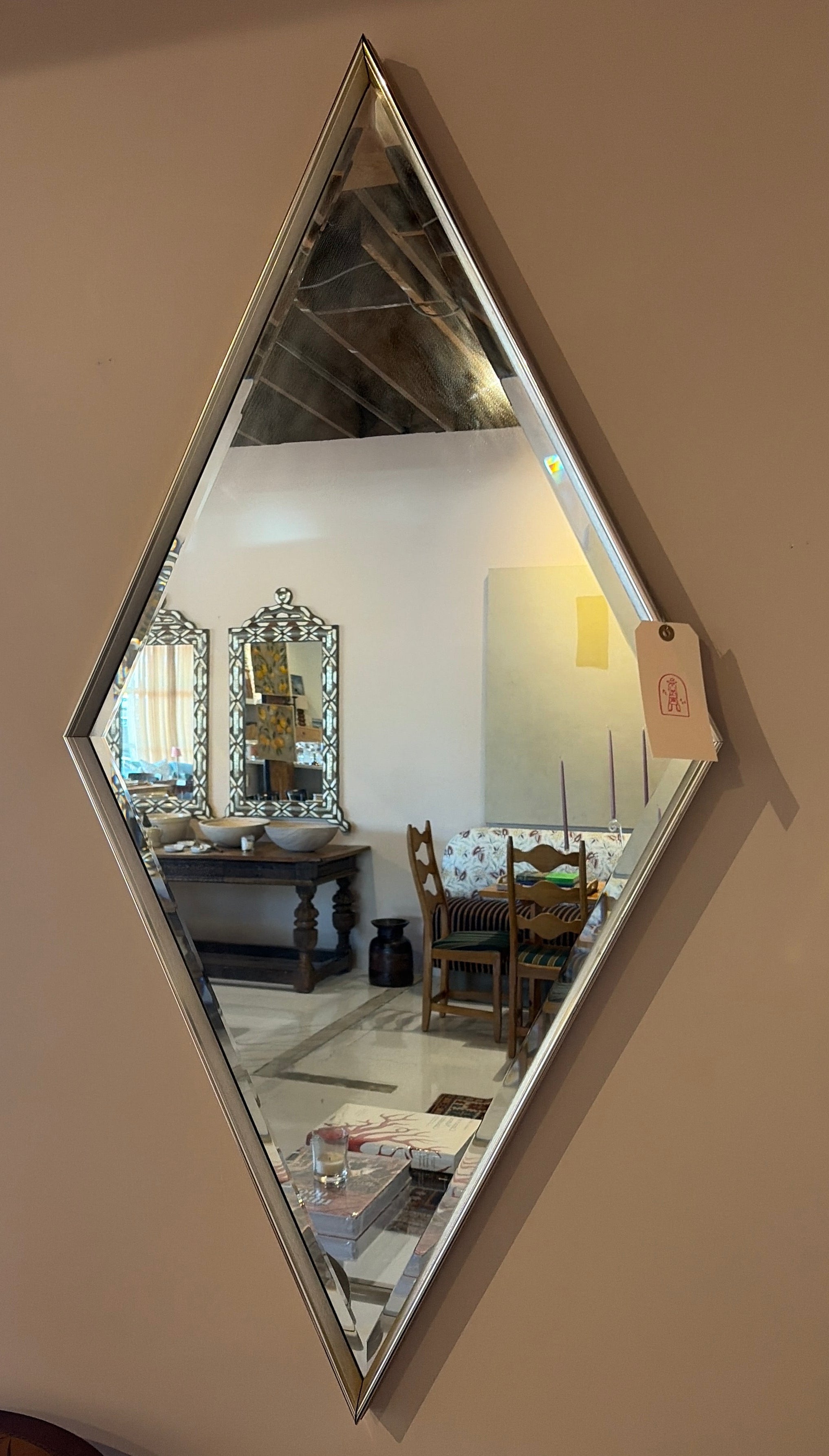 L'Barge Silver Diamond Mirror