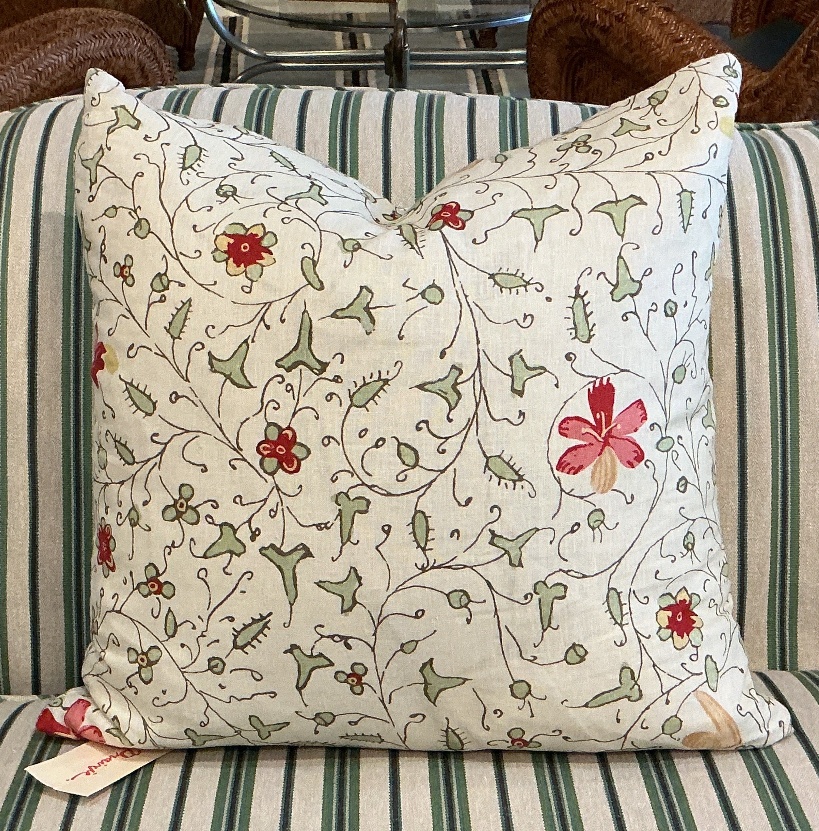 Square Floral Print Pillow