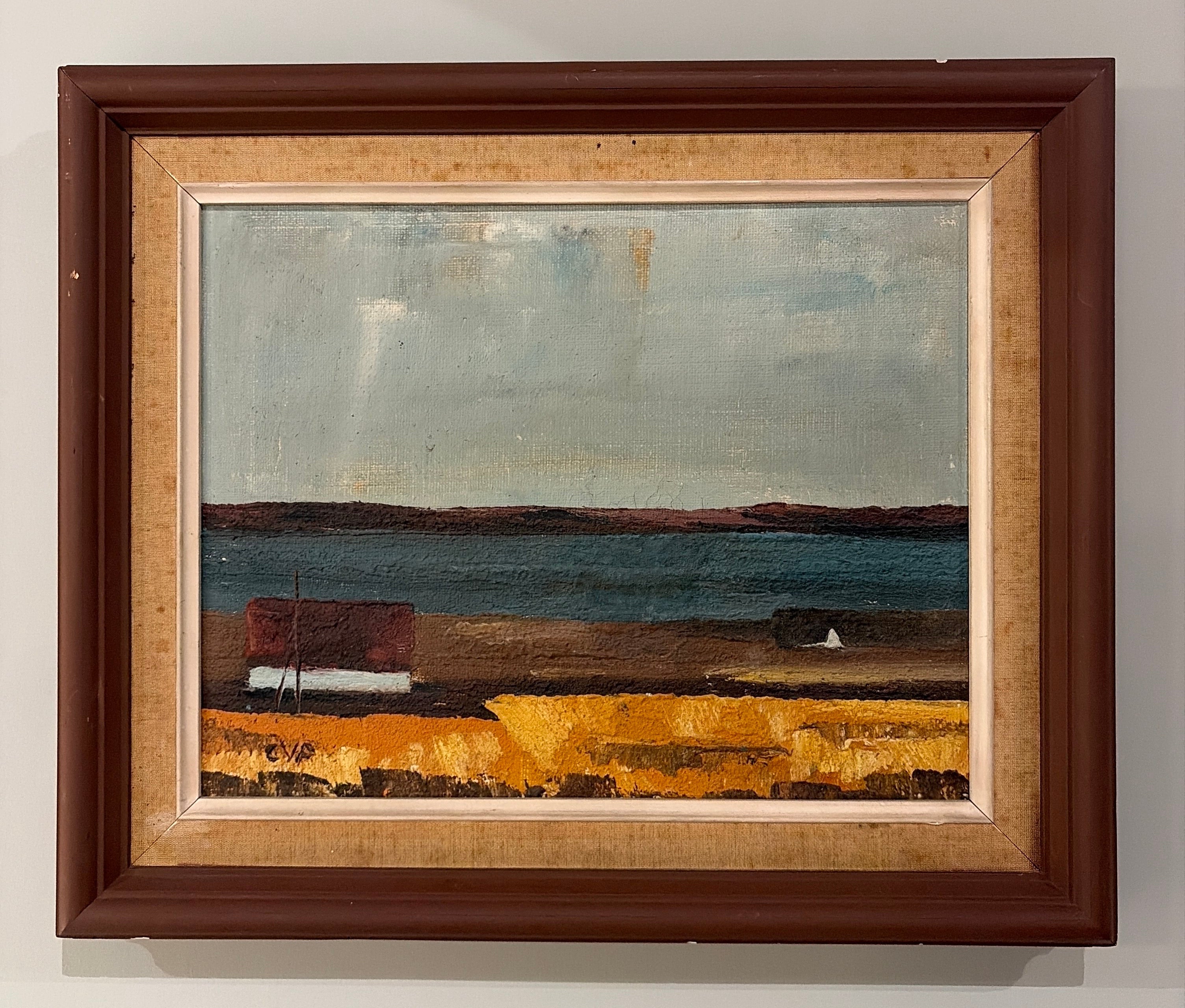 1930s Wood Framed Vintage Landscape 17”x20.5”