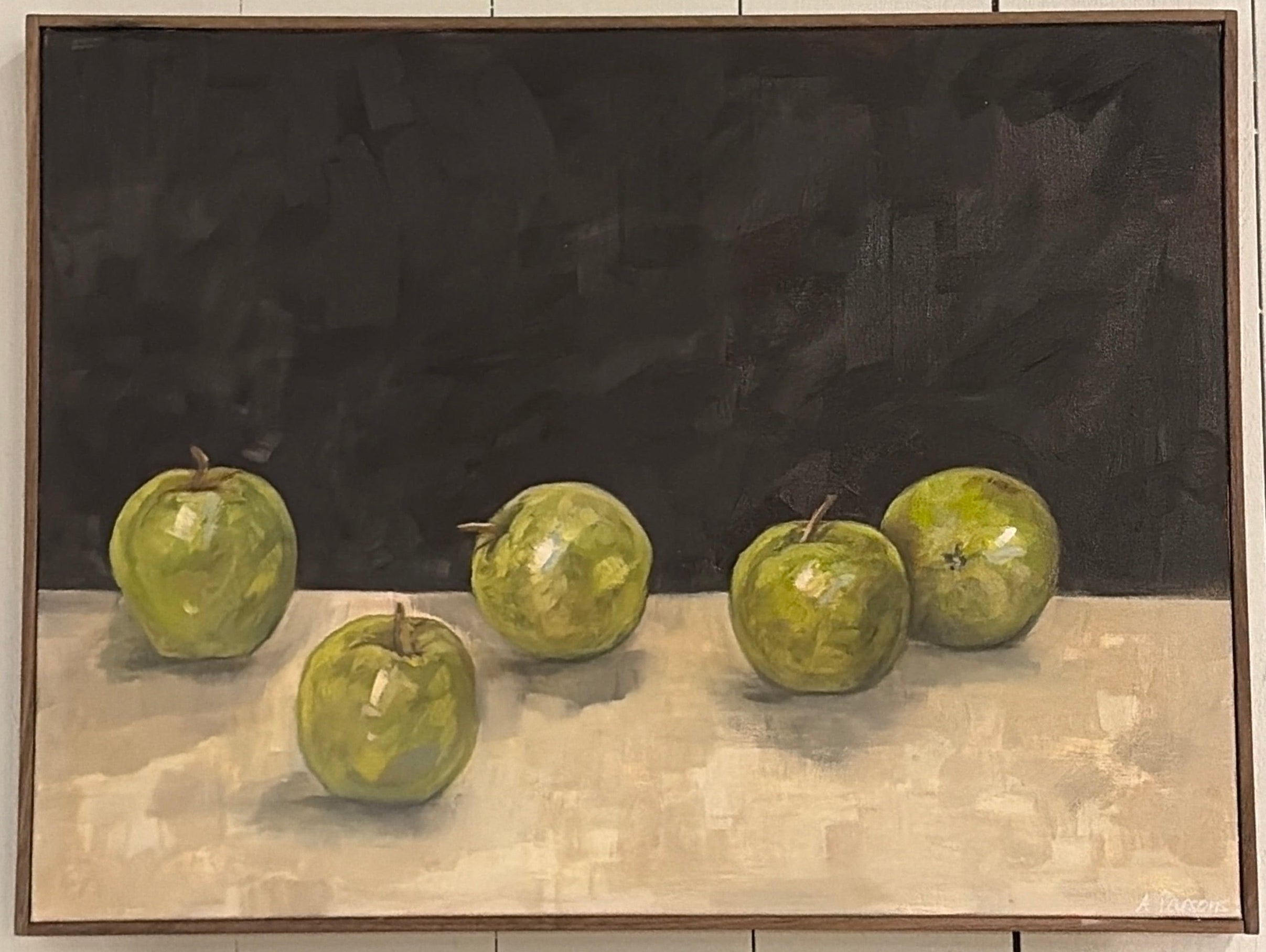 Ali Parsons, Green Apples oil painting 18x24