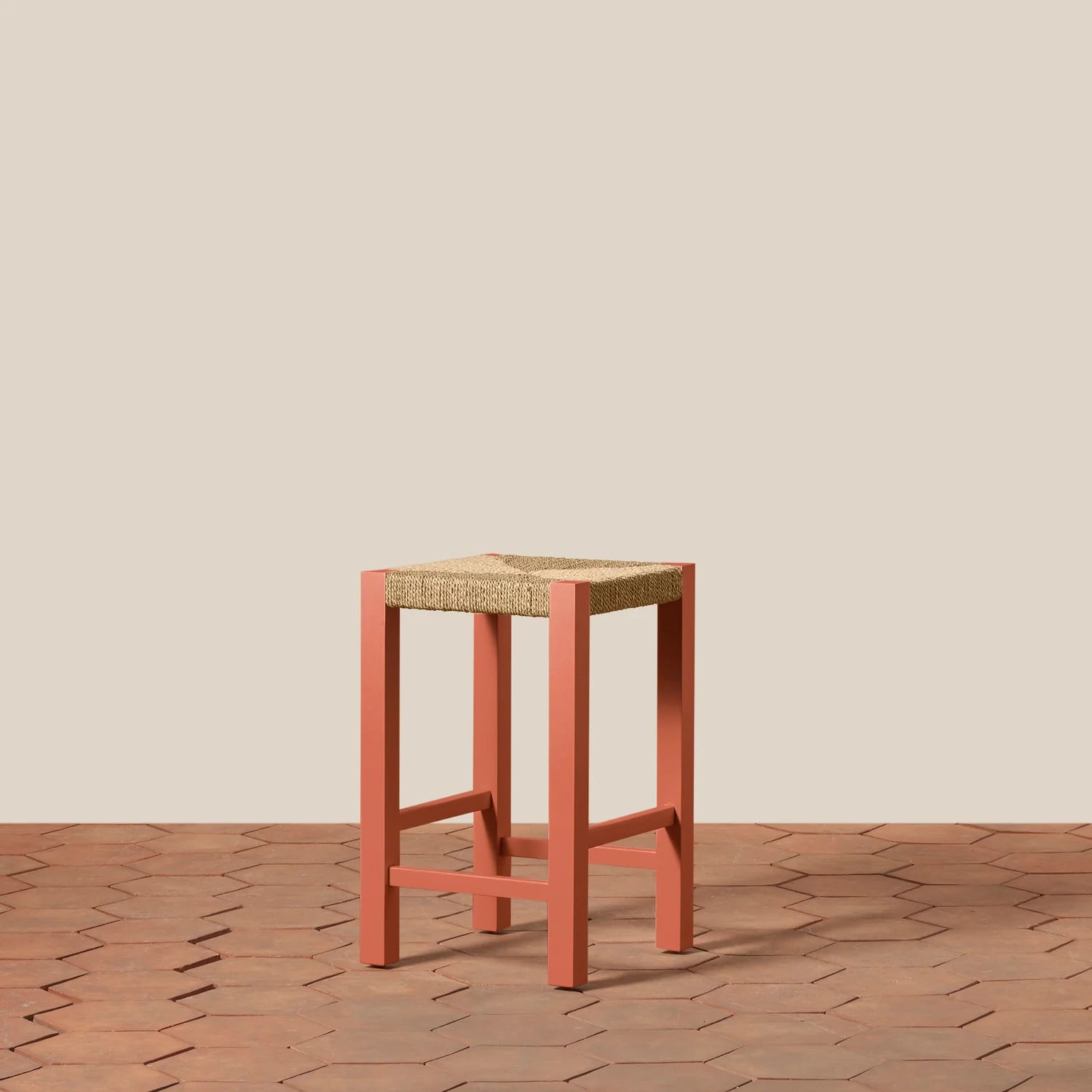 Rye Backless Counter Stool Terracotta