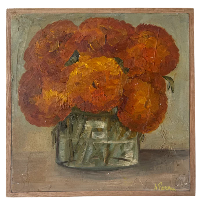 Alison Parsons, Orange Floral Bouquet 8.5” x 8.5”