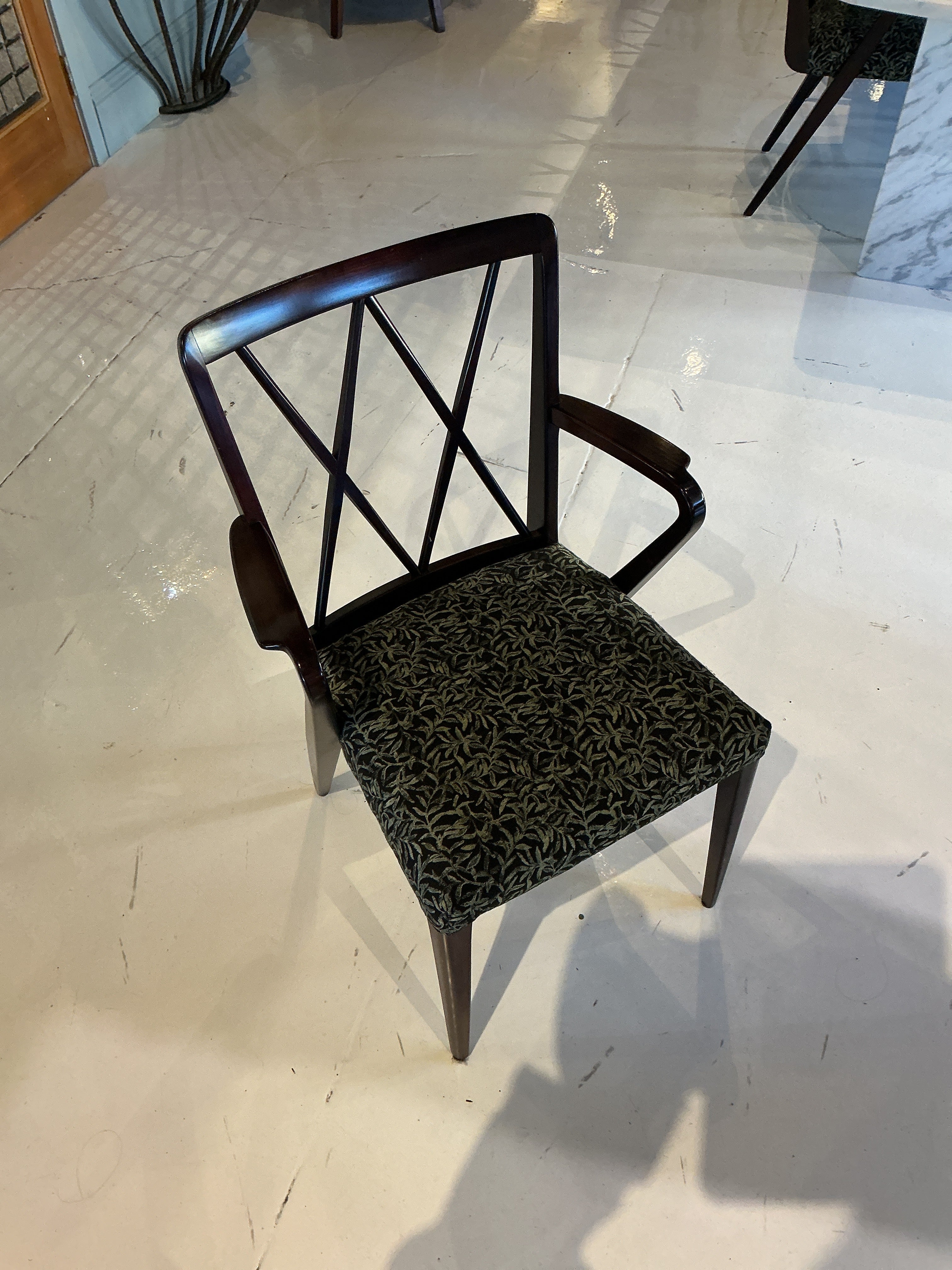 set of 6 mid century diamond back dining chairs A.A. Patijn